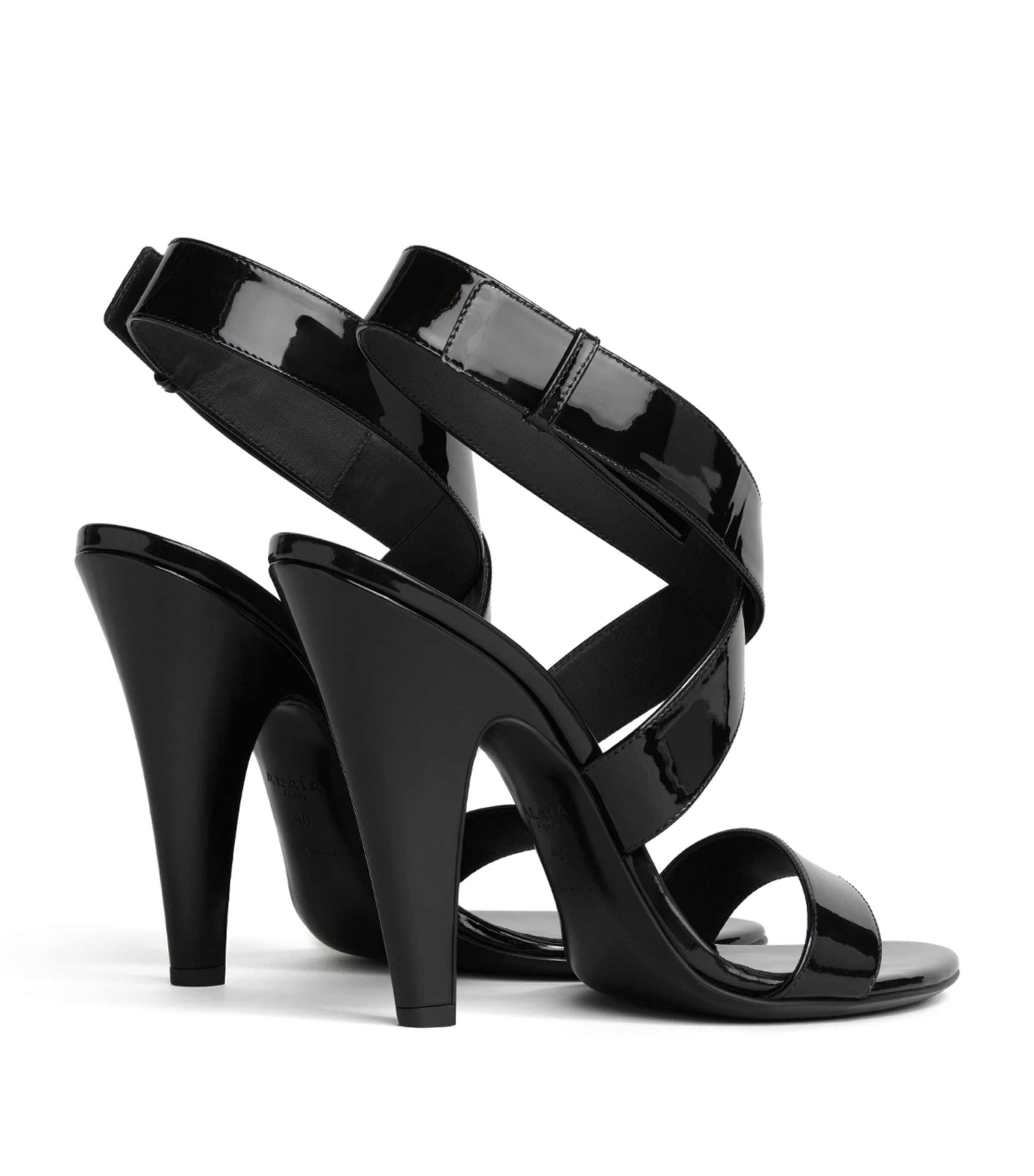 Alaïa Patent Leather Cone Sandals 110 Noir Image 3