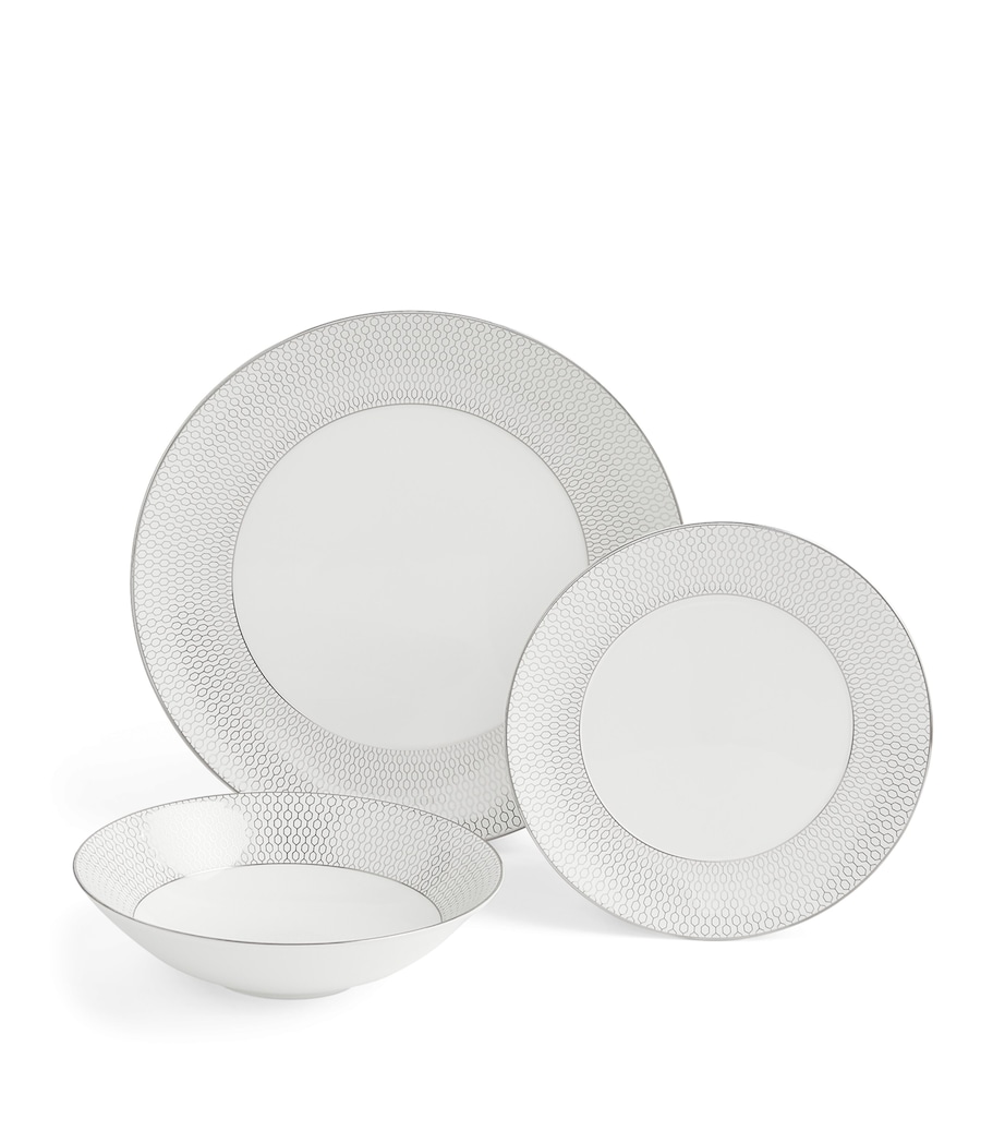 Set of 12 Gio Platinum Dinnerware Pieces WHITE Image 1