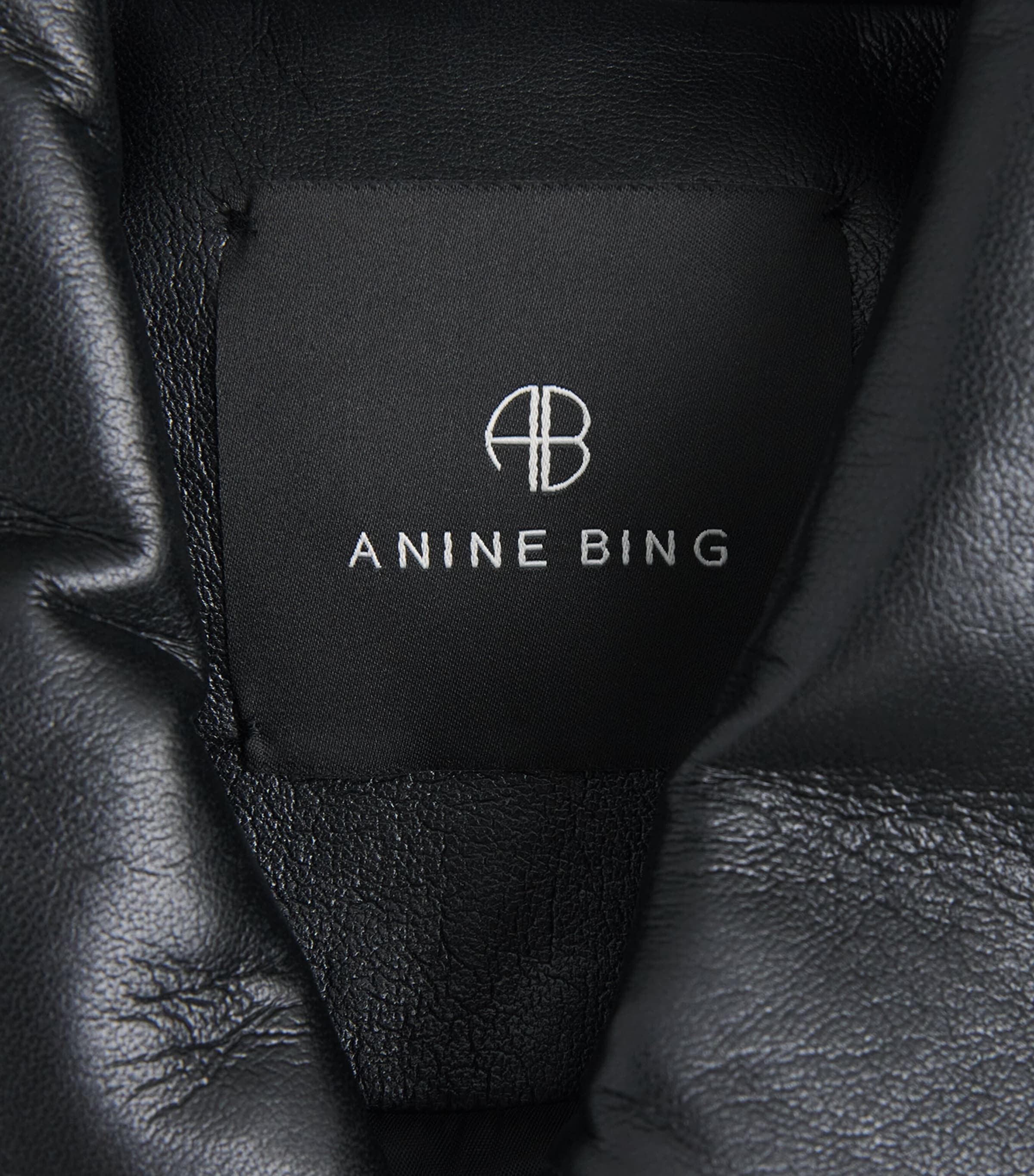ANINE BING Womens Regenerated Leather Luca Jacket Black Image 6