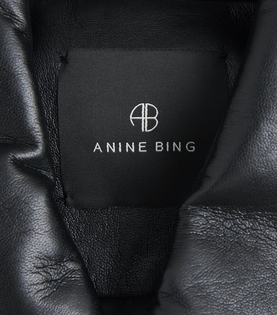 ANINE BING Womens Regenerated Leather Luca Jacket Black Image 6