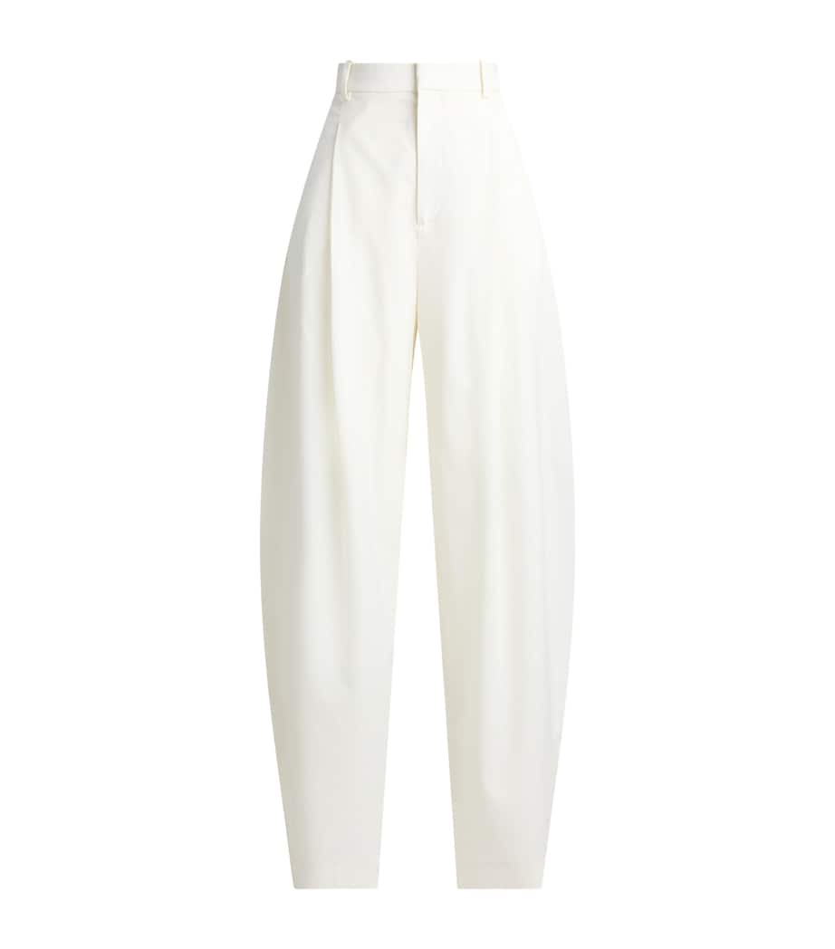 Ralph Lauren Collection Womens Wool-Blend High-Waist Harlo Trousers Cream Image 1