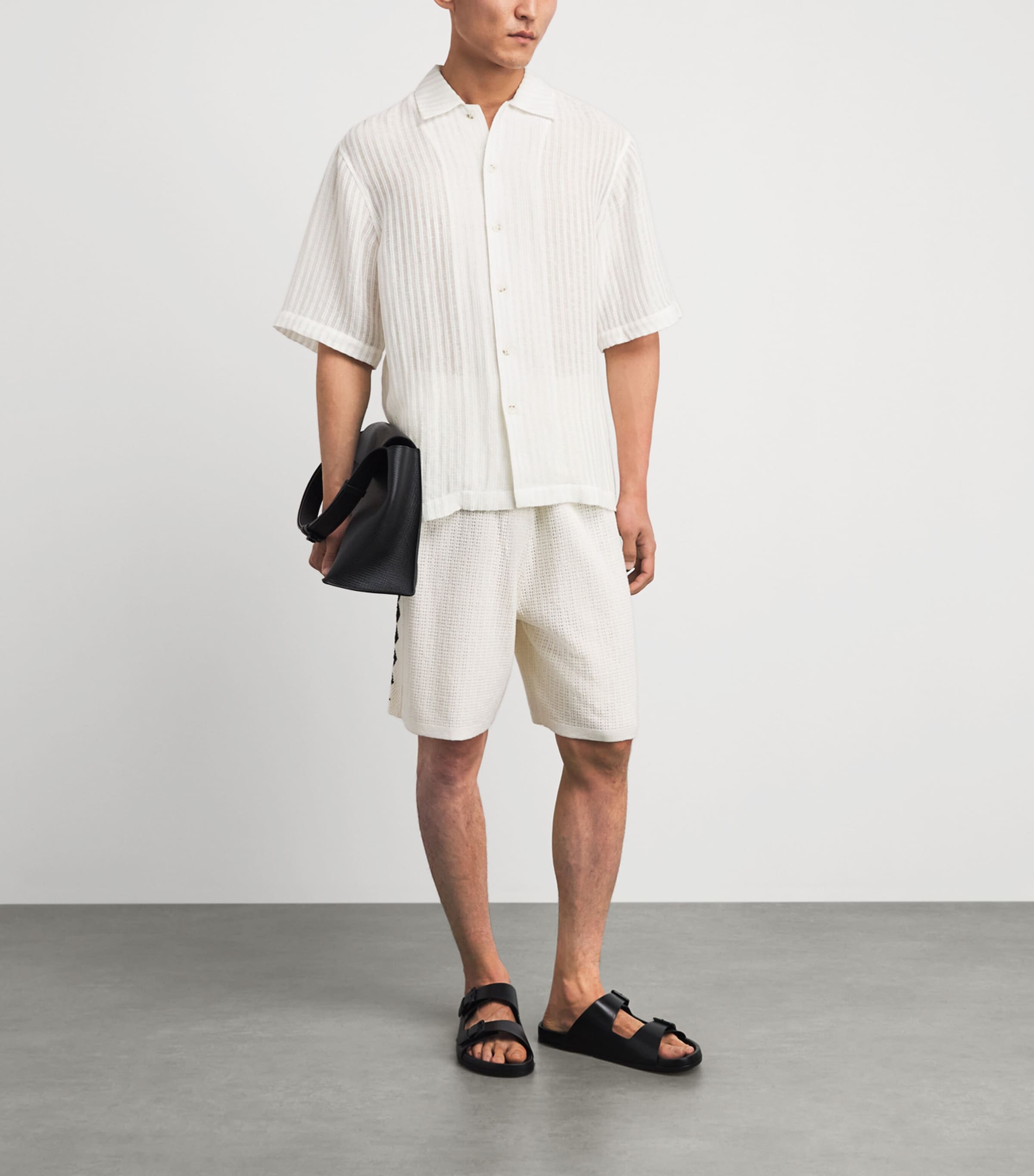 COMMAS Mens Sheer Short-Sleeve Shirt White Image 2