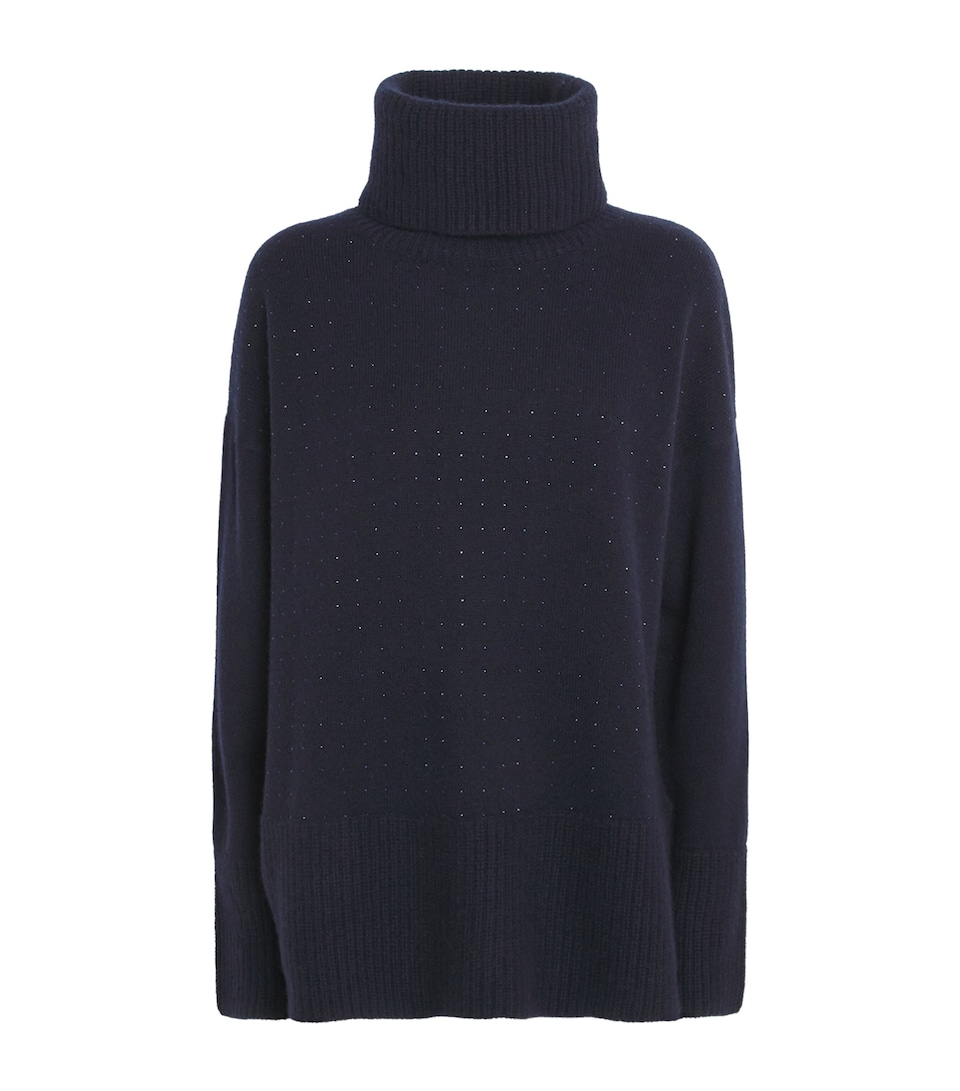 Cashmere Crystal-Embellished Rollneck Sweater