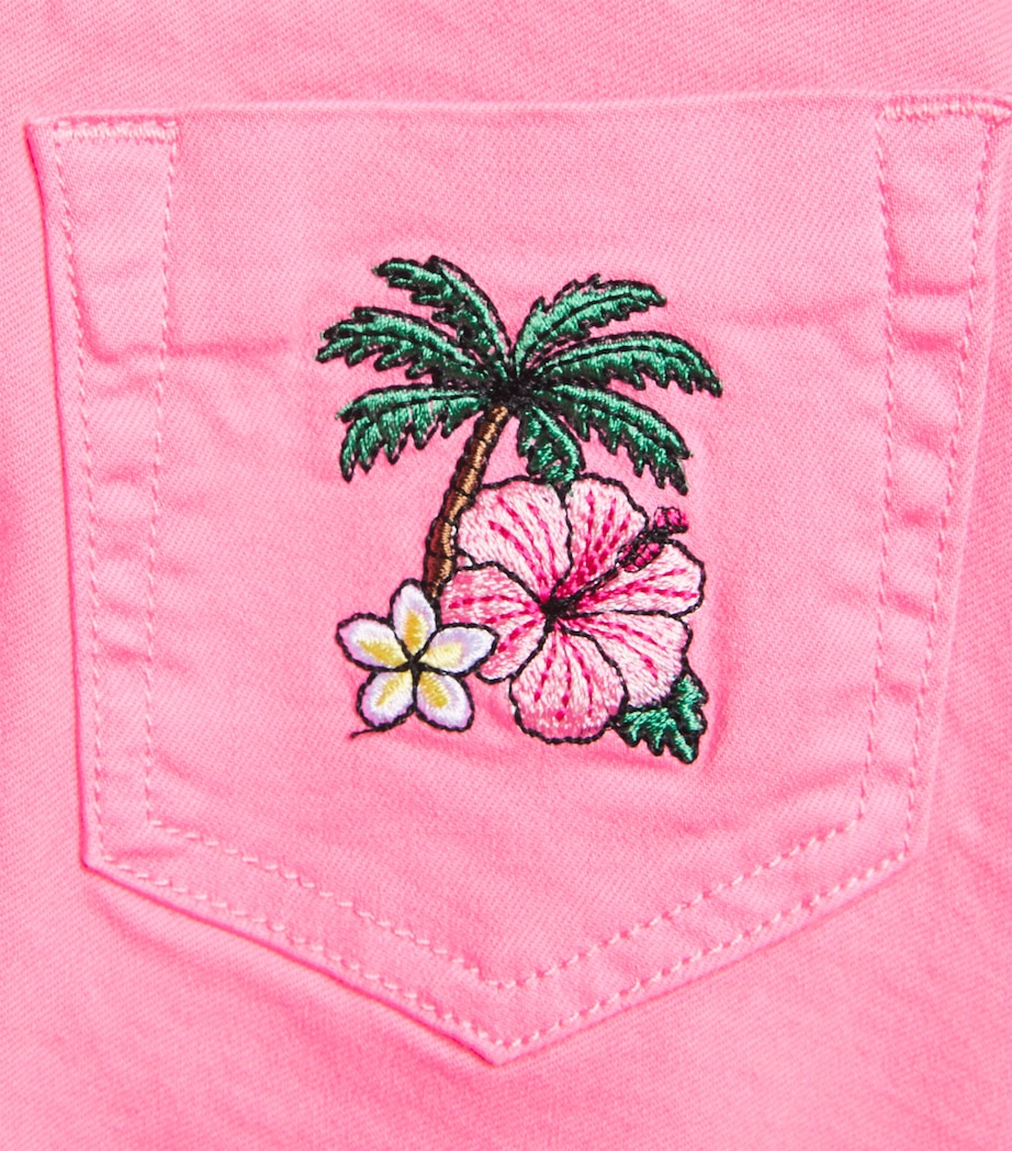 Monnalisa Palm Tree Denim Skort (2-12 Years) Rosa Peach Image 3