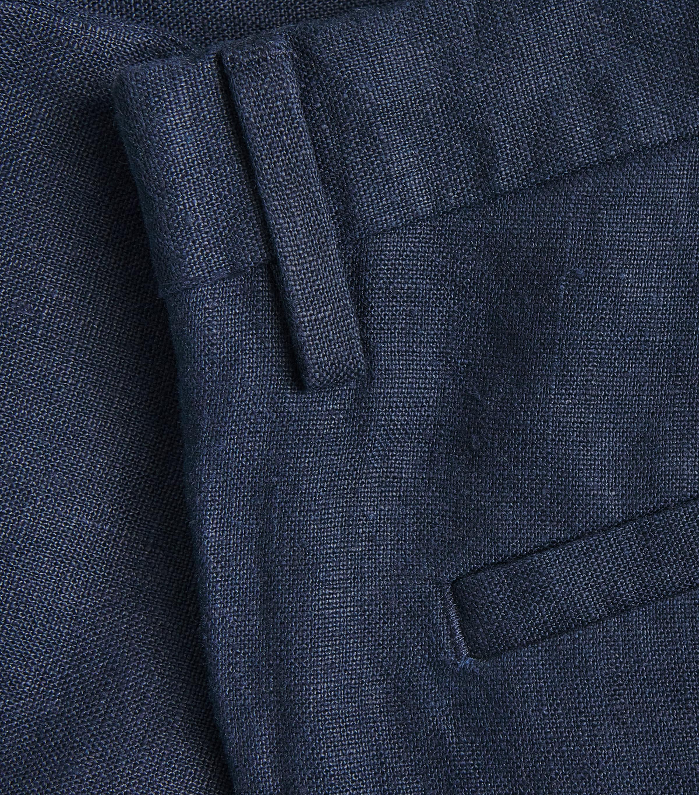 Linen Theo Slim Trousers NAVY  BLUE 200 Image 5