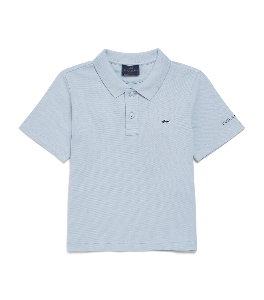 Paul & Shark Cotton Logo Polo Shirt (4-16 Years) Ice Blue Image 1
