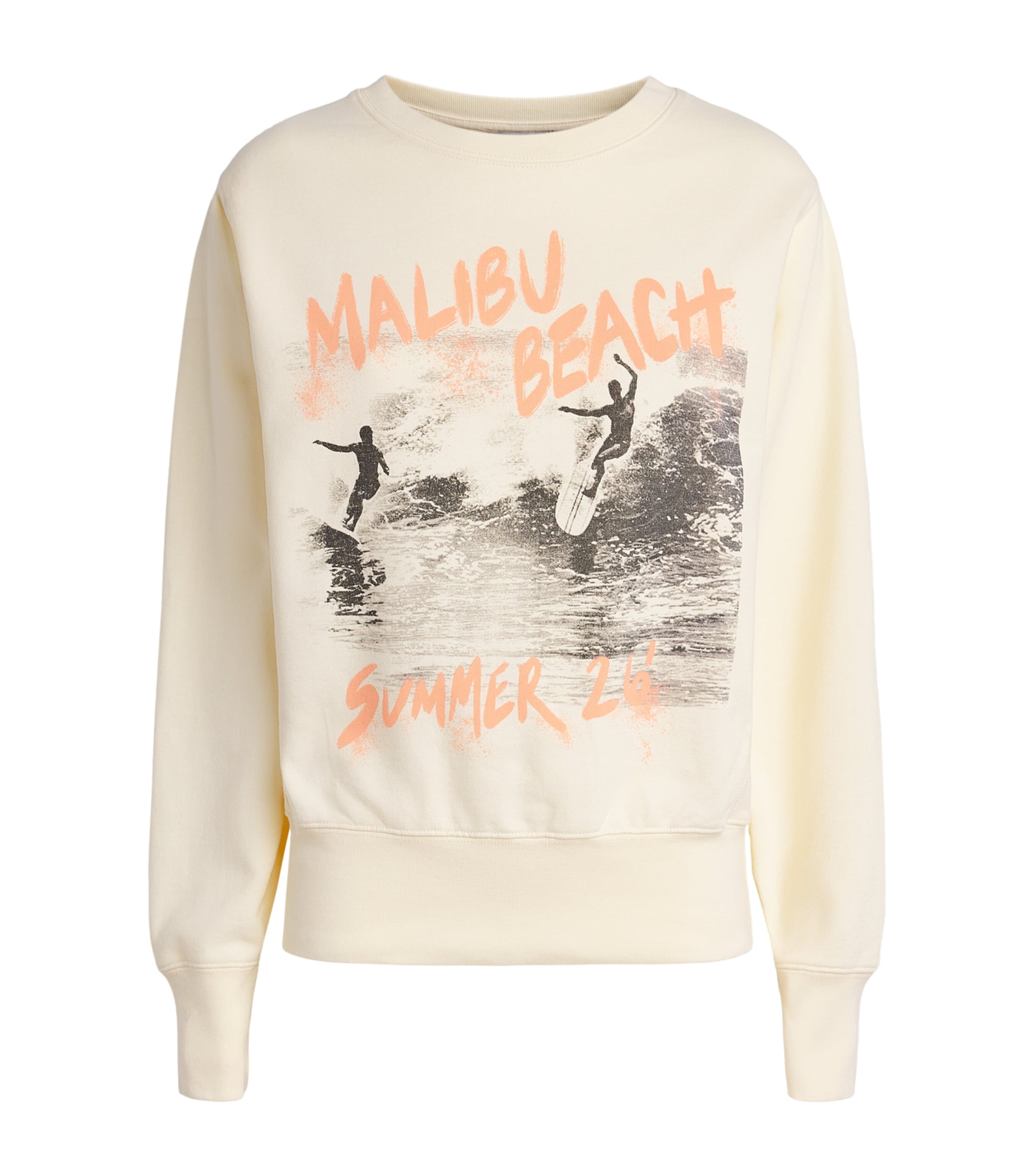 ANINE BING Womens Cotton Shrunken Harry Sweatshirt Ecru Image 1