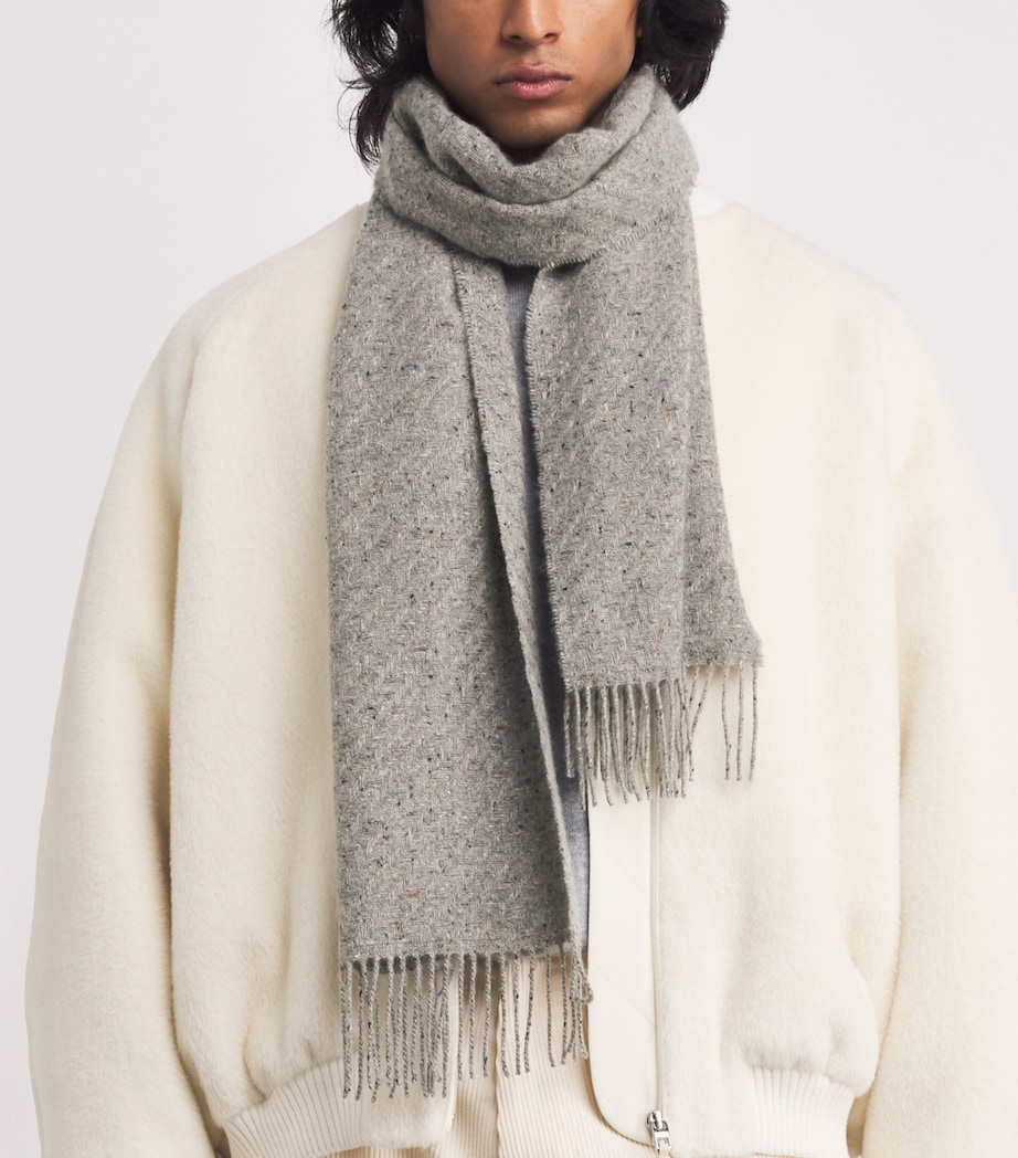 Cashmere Twill Herringbone Scarf RU7656 PEREGRINE Image 2