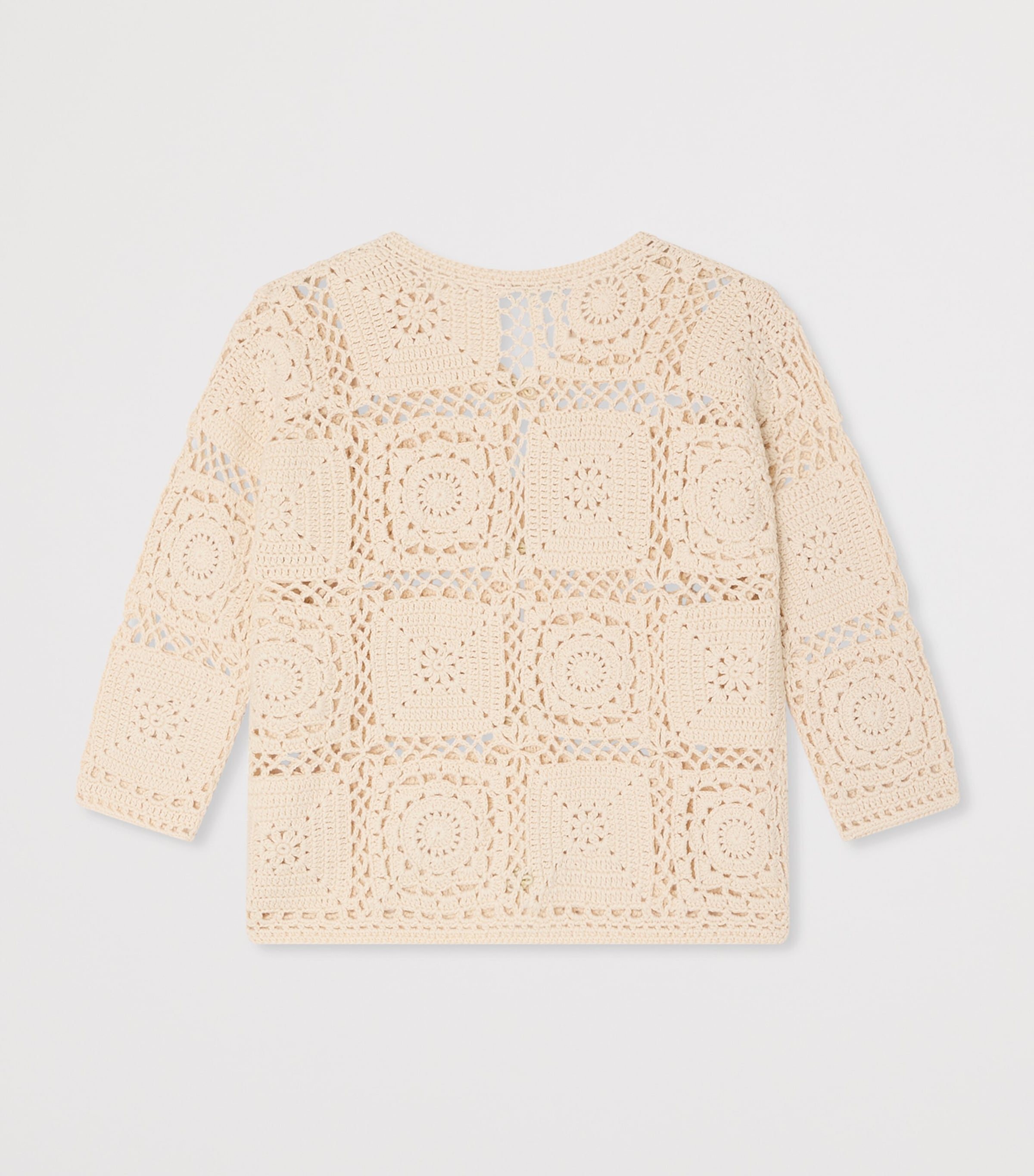 Bonpoint Cotton Crochet Cardigan (10-14 Years) Upb Ecru Image 2