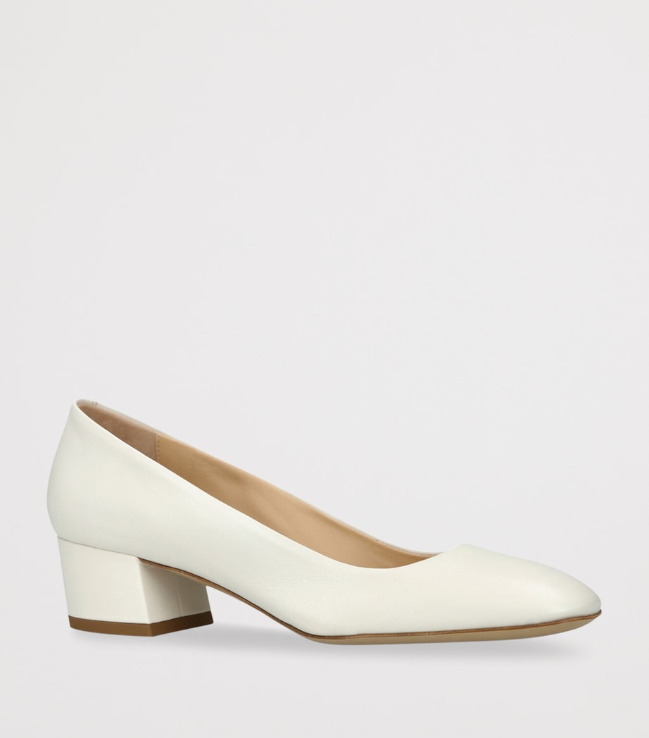 Gabriela Hearst Leather Agathe Heeled Pumps 50 Cream Image 3