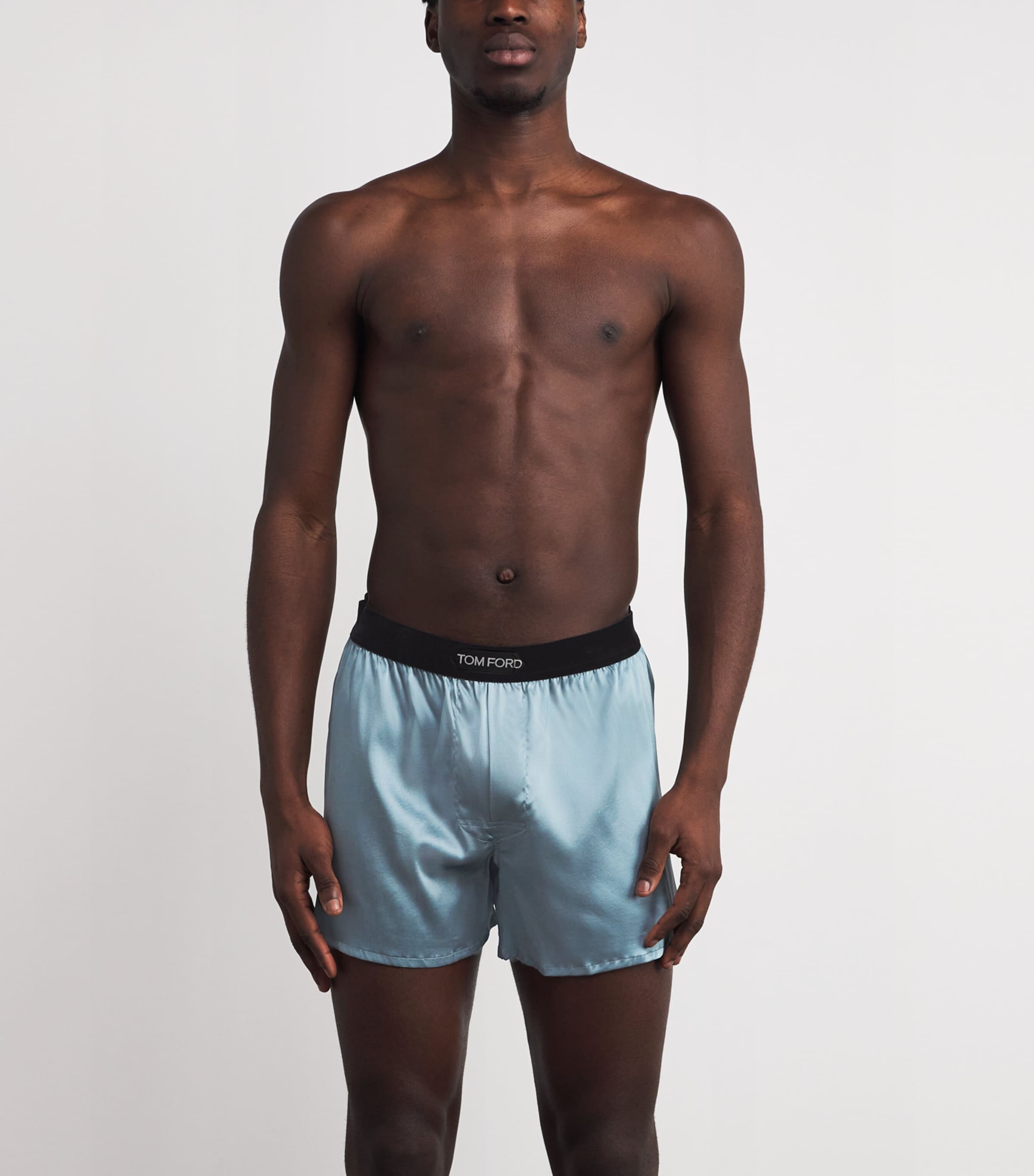 Stretch-Silk Printed Boxer Shorts 424 TEAL Image 2