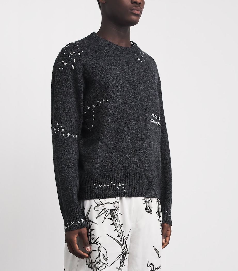 DOMREBEL Mens Wool-Blend Renegade Sweater Charcoal Image 4