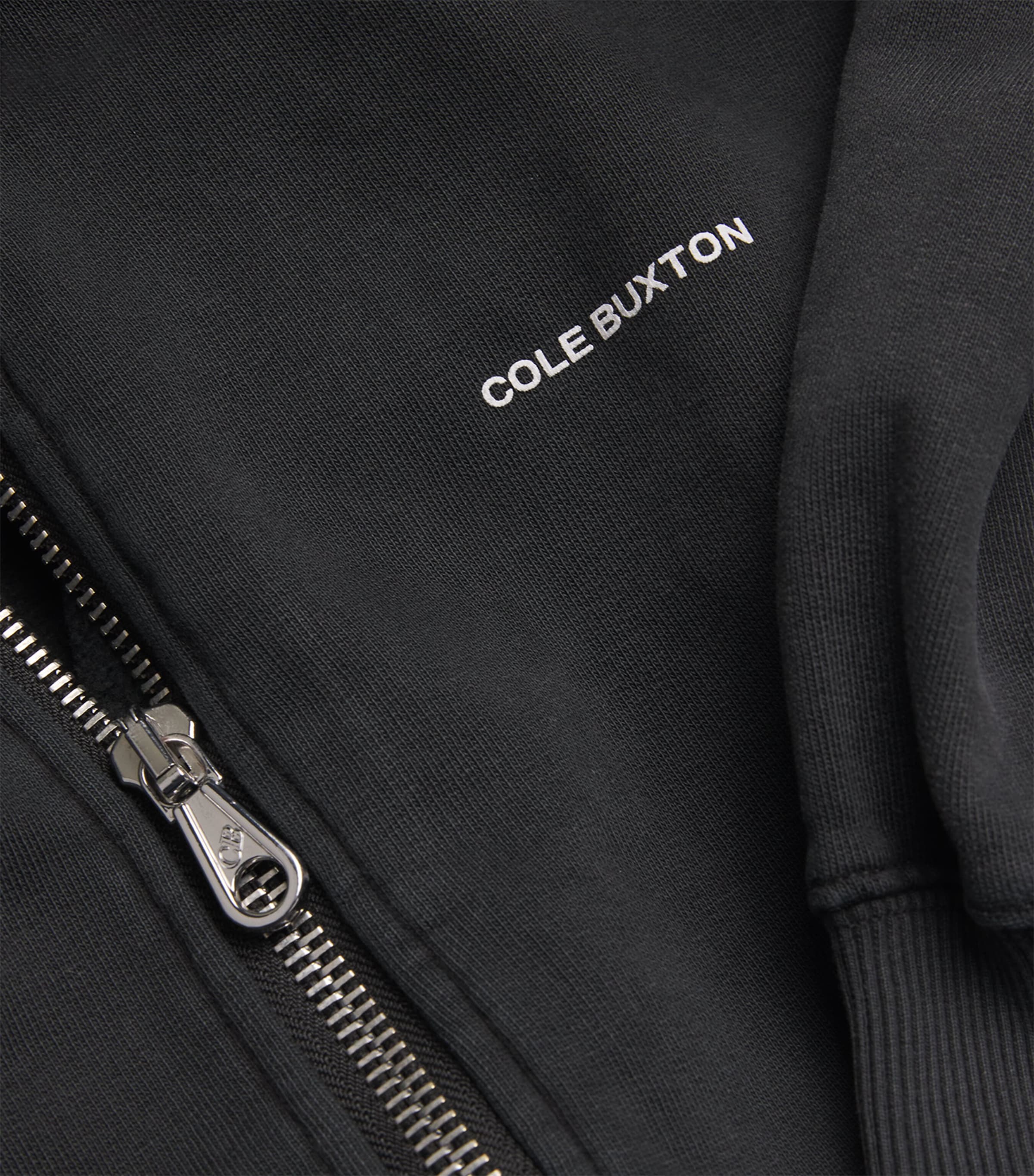 Cotton Mini Logo Zip-Up Hoodie VINTAGE BLACK 001 Image 5
