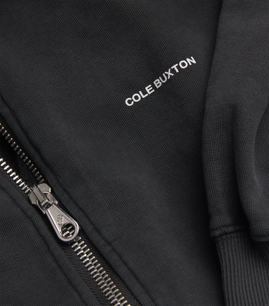 Cotton Mini Logo Zip-Up Hoodie VINTAGE BLACK 001 Image 5