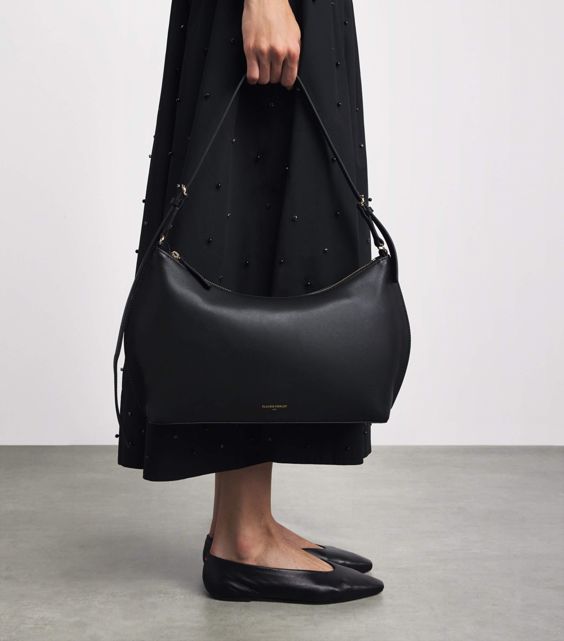 Claudie Pierlot Leather Shoulder Bag Black Image 4
