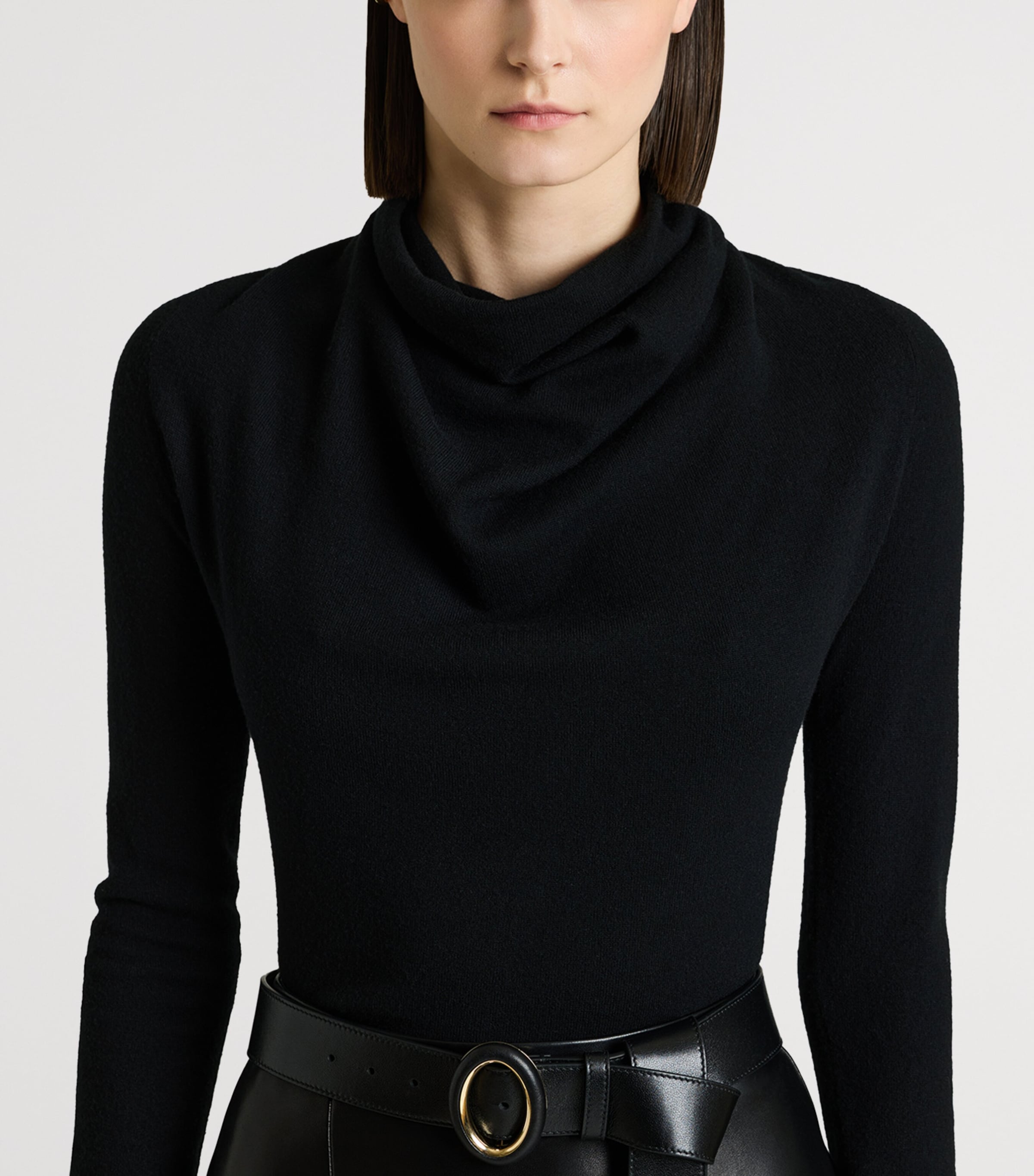 Givenchy Womens Wool Draped Sweater Image 3