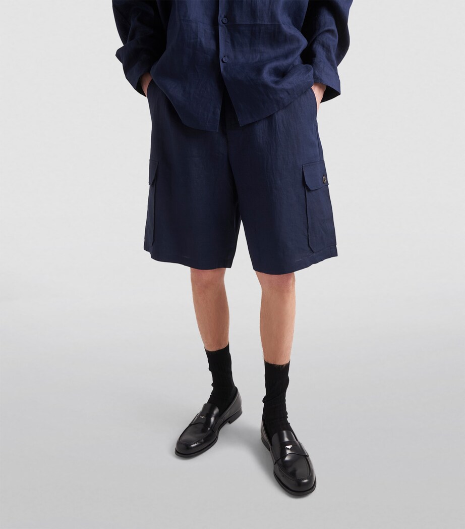 Prada Mens Linen Bermuda Shorts Image 3