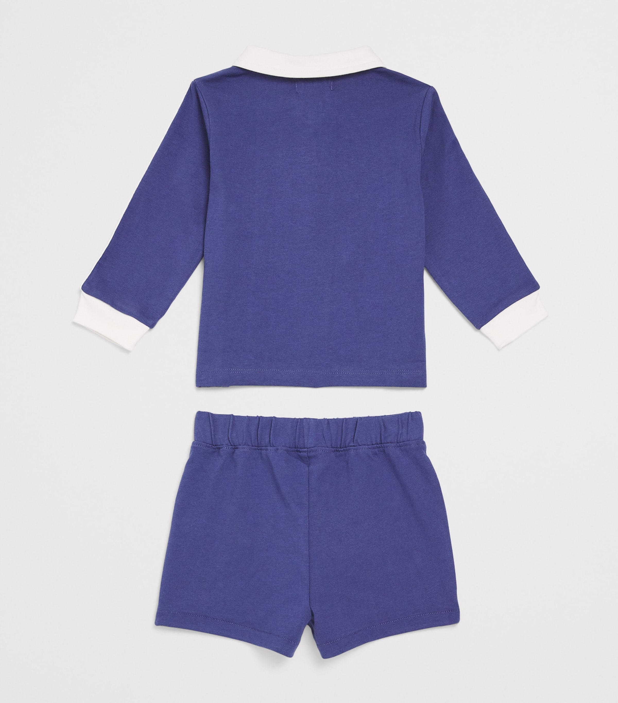 Ralph Lauren Kids Cotton Varsity Polo Shirt and Shorts Set (3-12 Months) Classic Blue Image 2