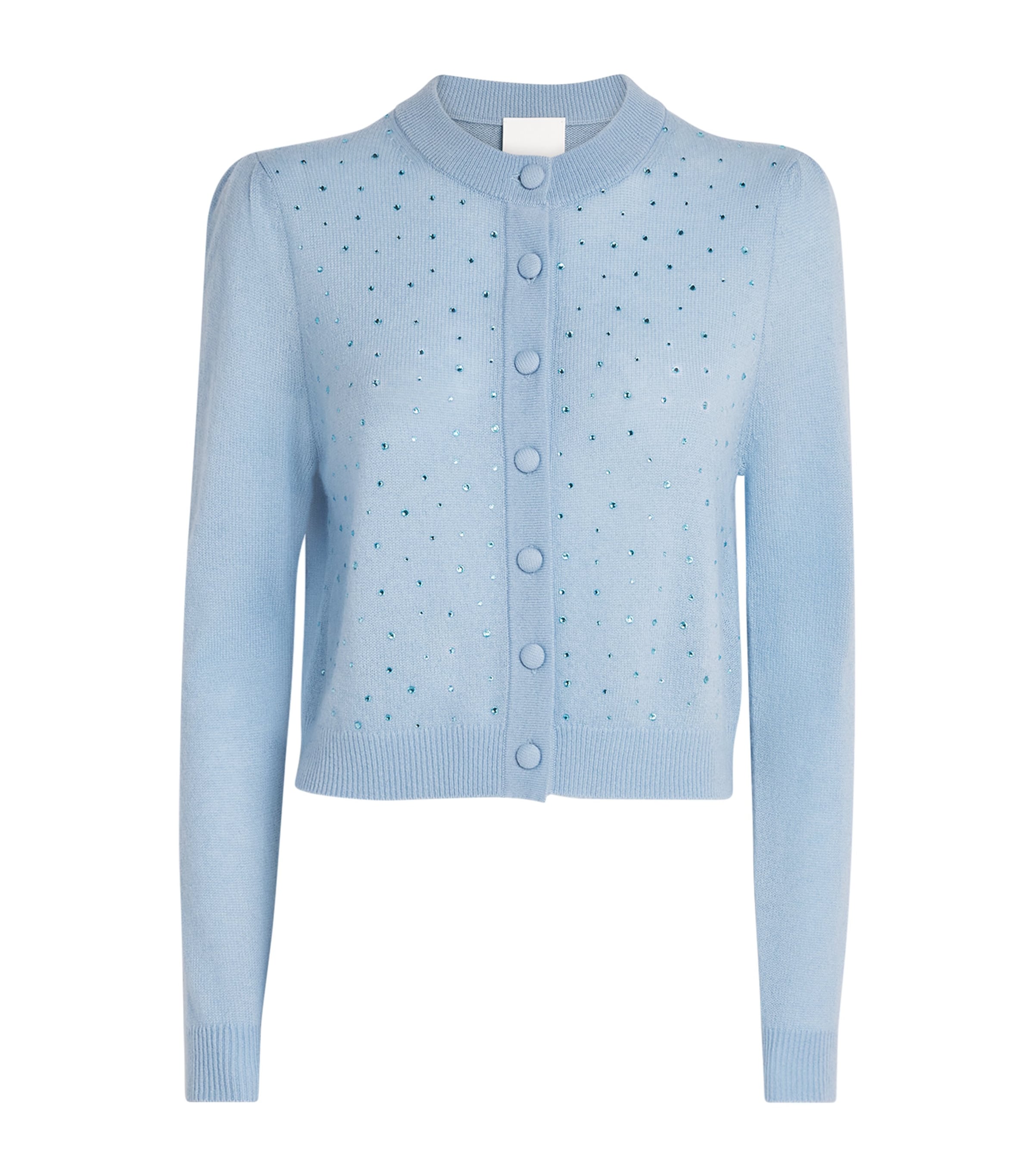 Allude Womens Wool-Cashmere Crystal-Embellished Cardigan Blue Image 1