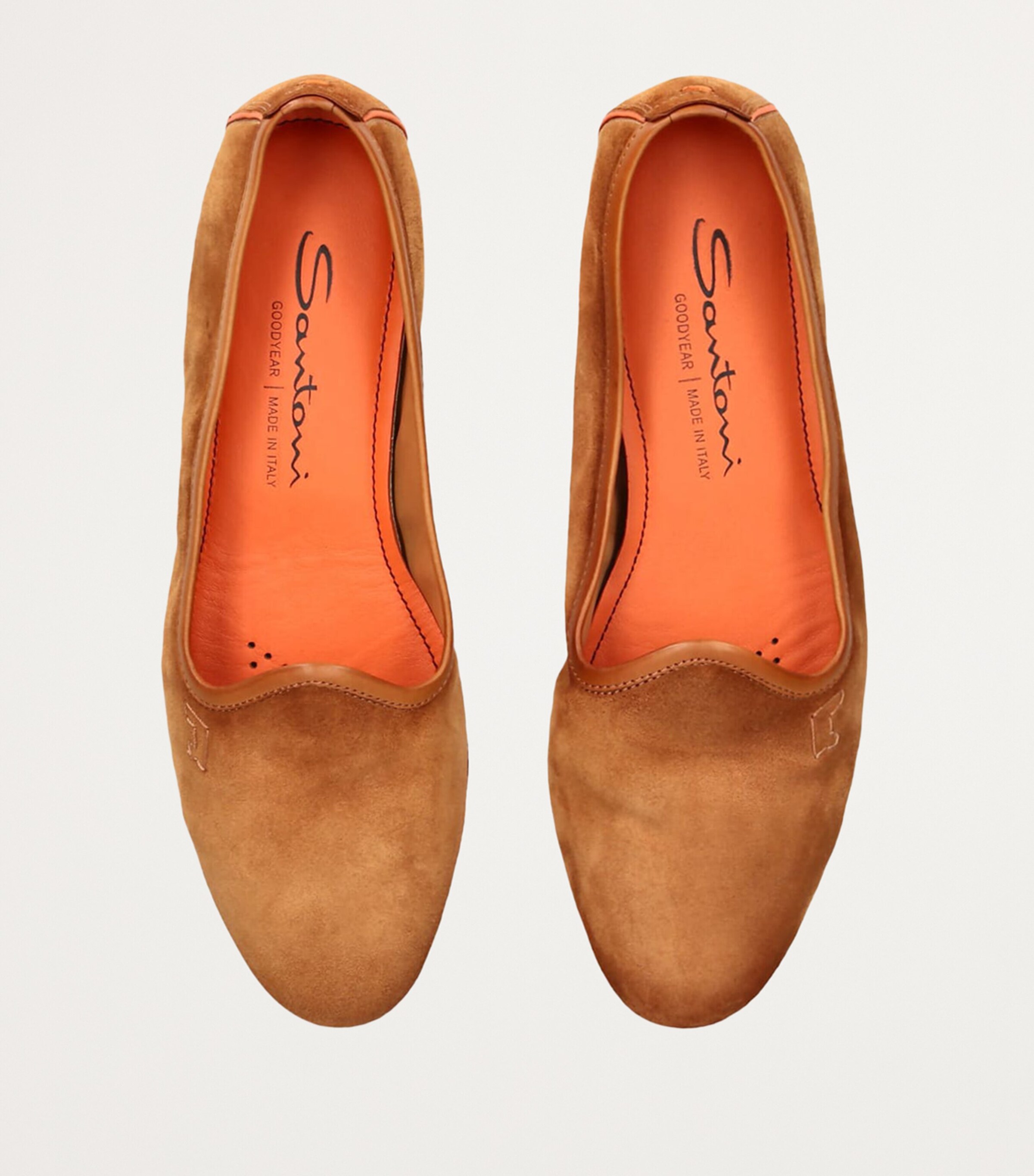 Santoni Suede Andrea Slippers Mid Brown Image 4