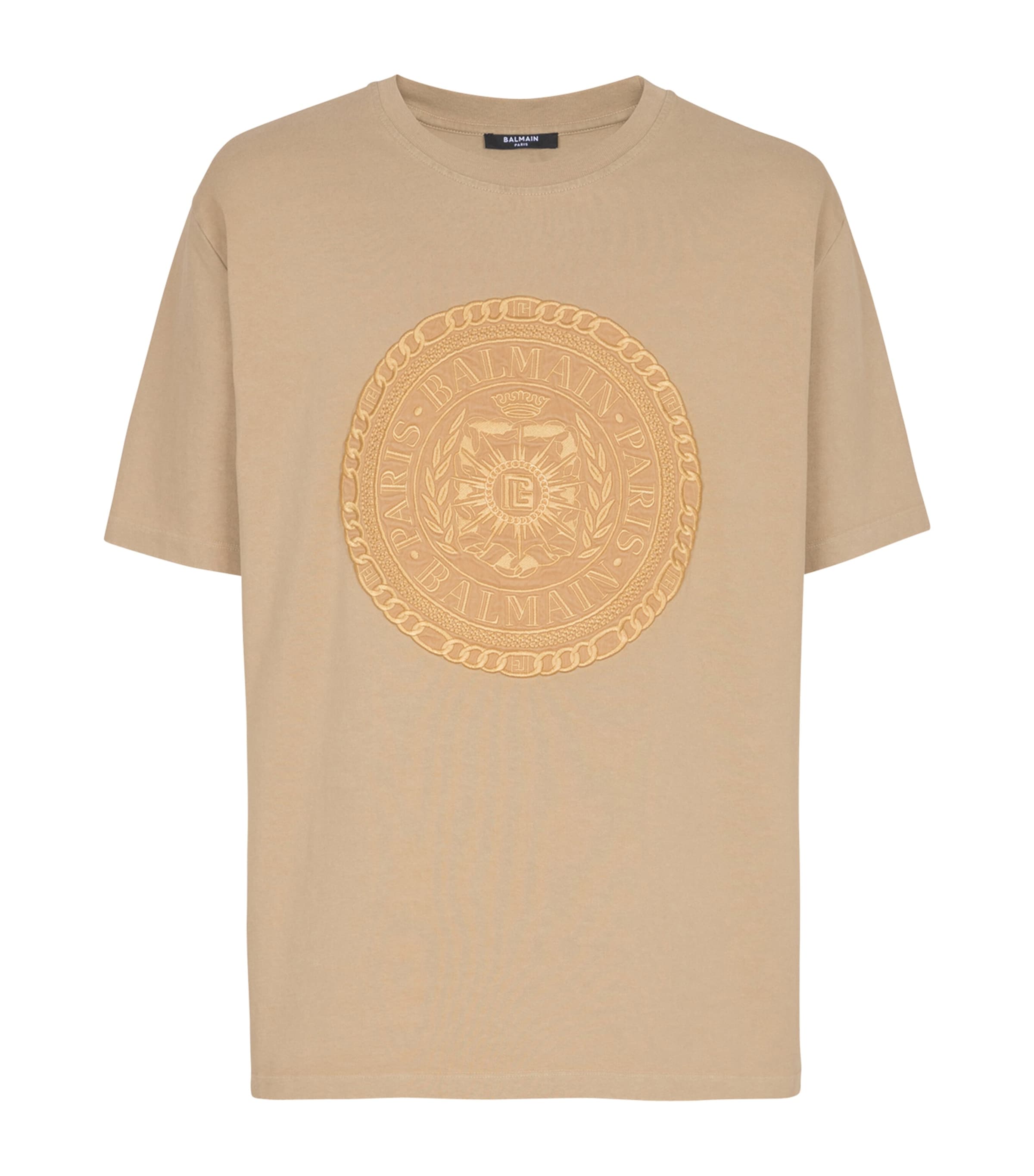 Balmain Embroidered Medallion T-shirt In Brown