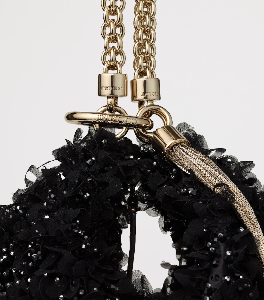 Callie Crystal-Embellished Satin Clutch Bag BLACK/LIGHT GOLD Image 3