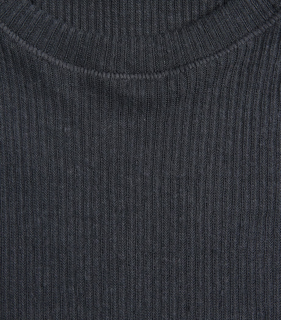 Skims Womens Semi-Sheer Ribbed T-Shirt Soot Image 6