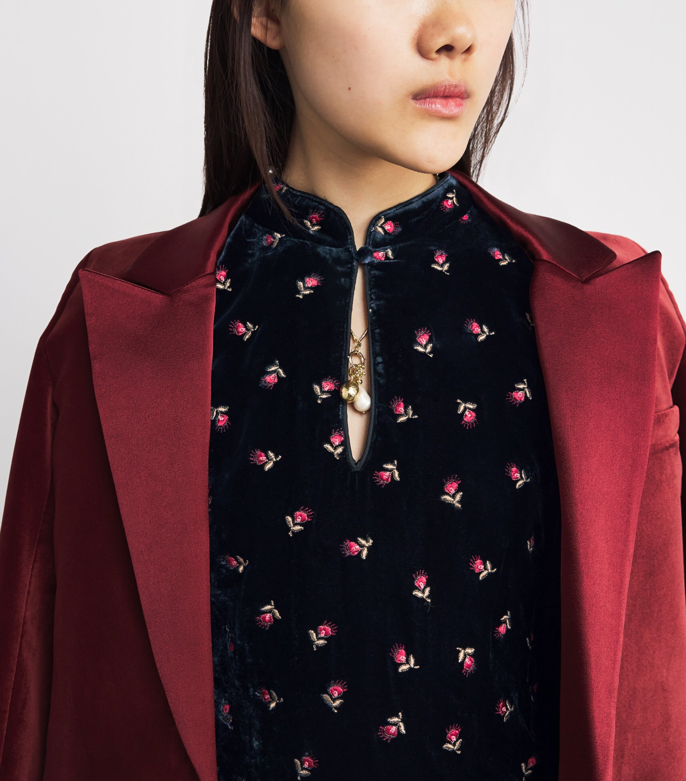 rixo calla velvet mini dress Calla Silk-Velvet Mini Dress in Dandy Embroidery Deep Navy
