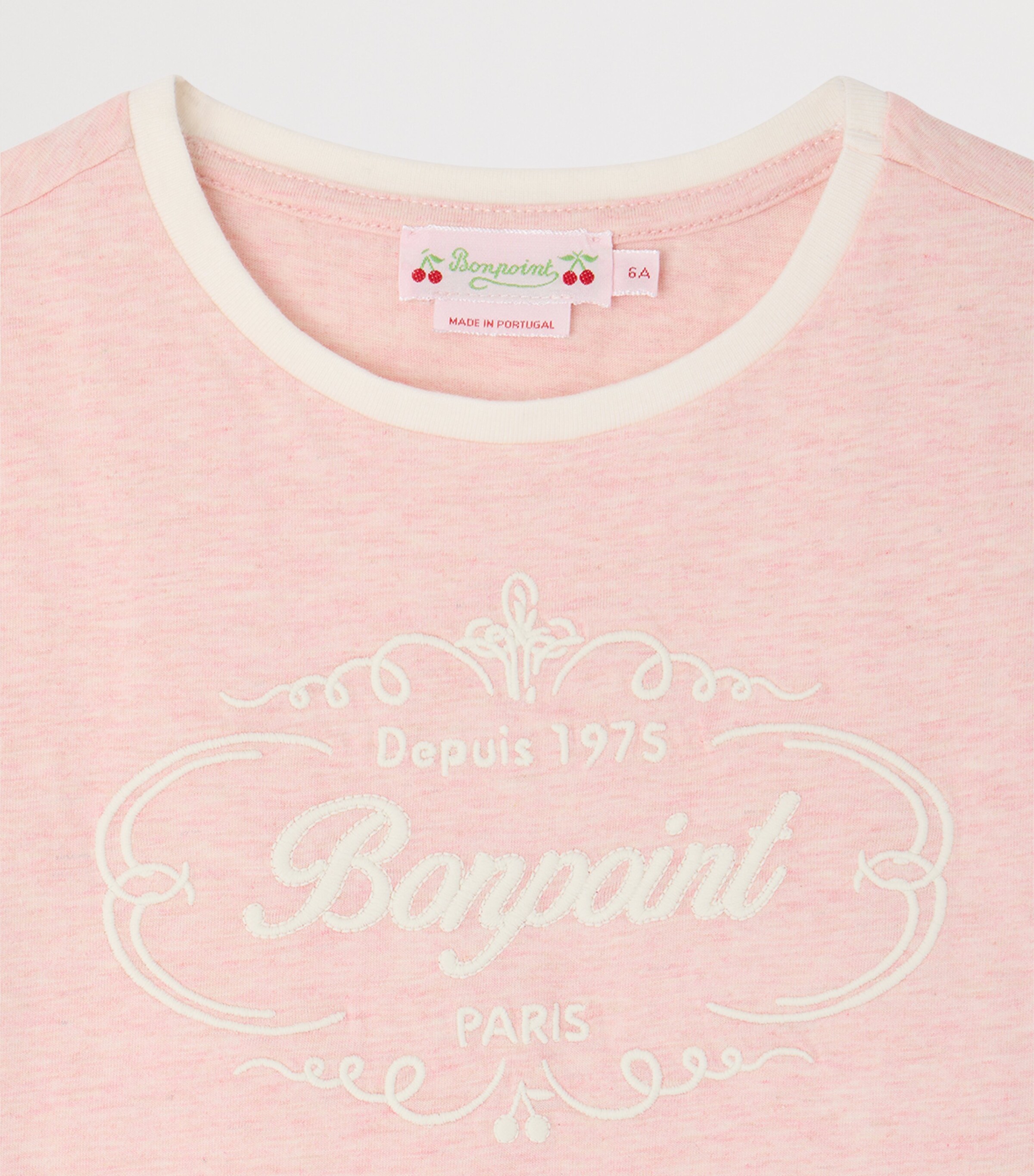 Bonpoint Cotton Logo T-Shirt (10-14 Years) Upb Rose Pale Image 3