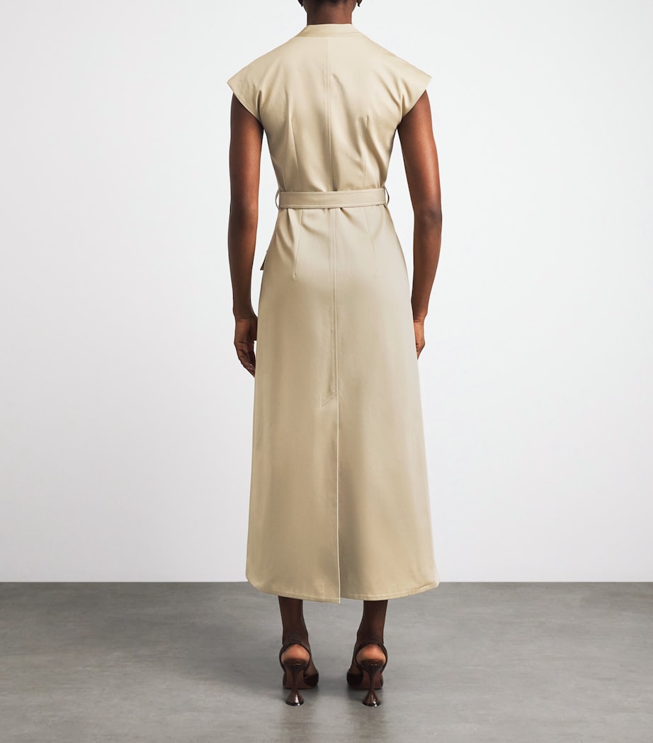 Huishan Zhang Womens Stretch-Cotton Nyx Midi Dress Camel Image 4