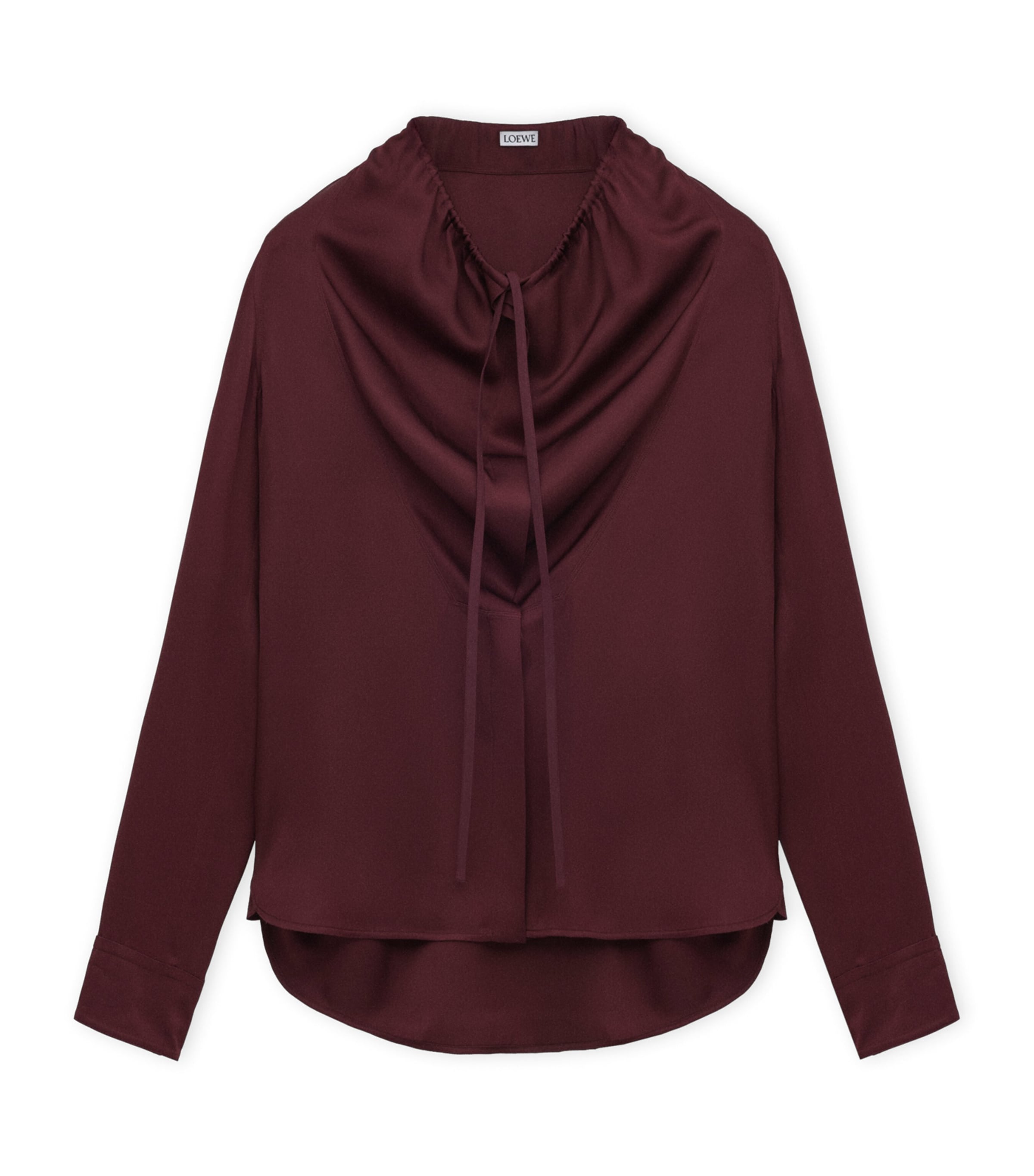 Silk-Blend Satin Blouse BURGUNDY Image 1