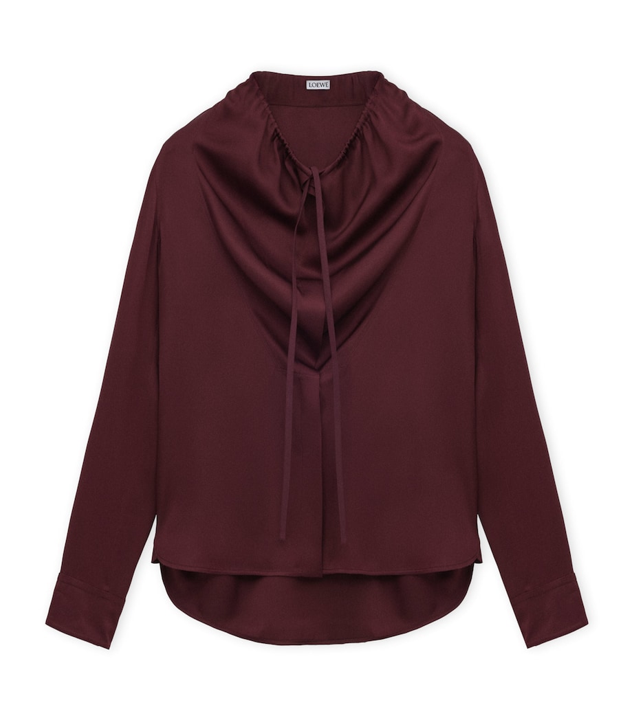 Silk-Blend Satin Blouse BURGUNDY Image 1