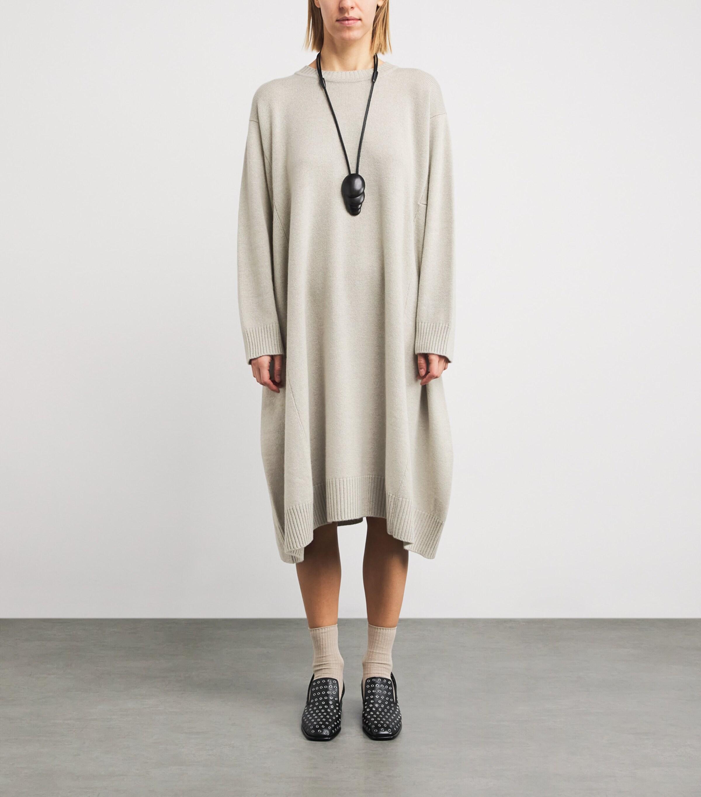 Cashmere A-Line Sweater Dress MASTIC Image 2