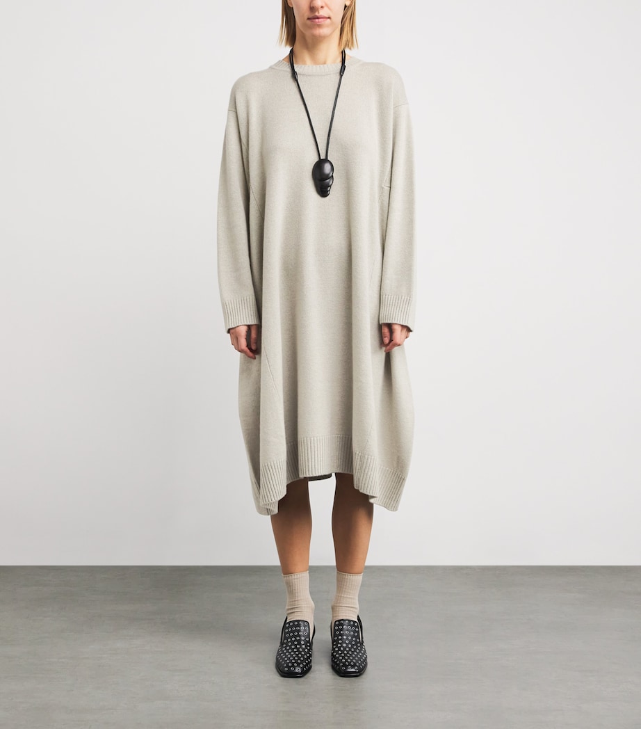 Cashmere A-Line Sweater Dress MASTIC Image 2