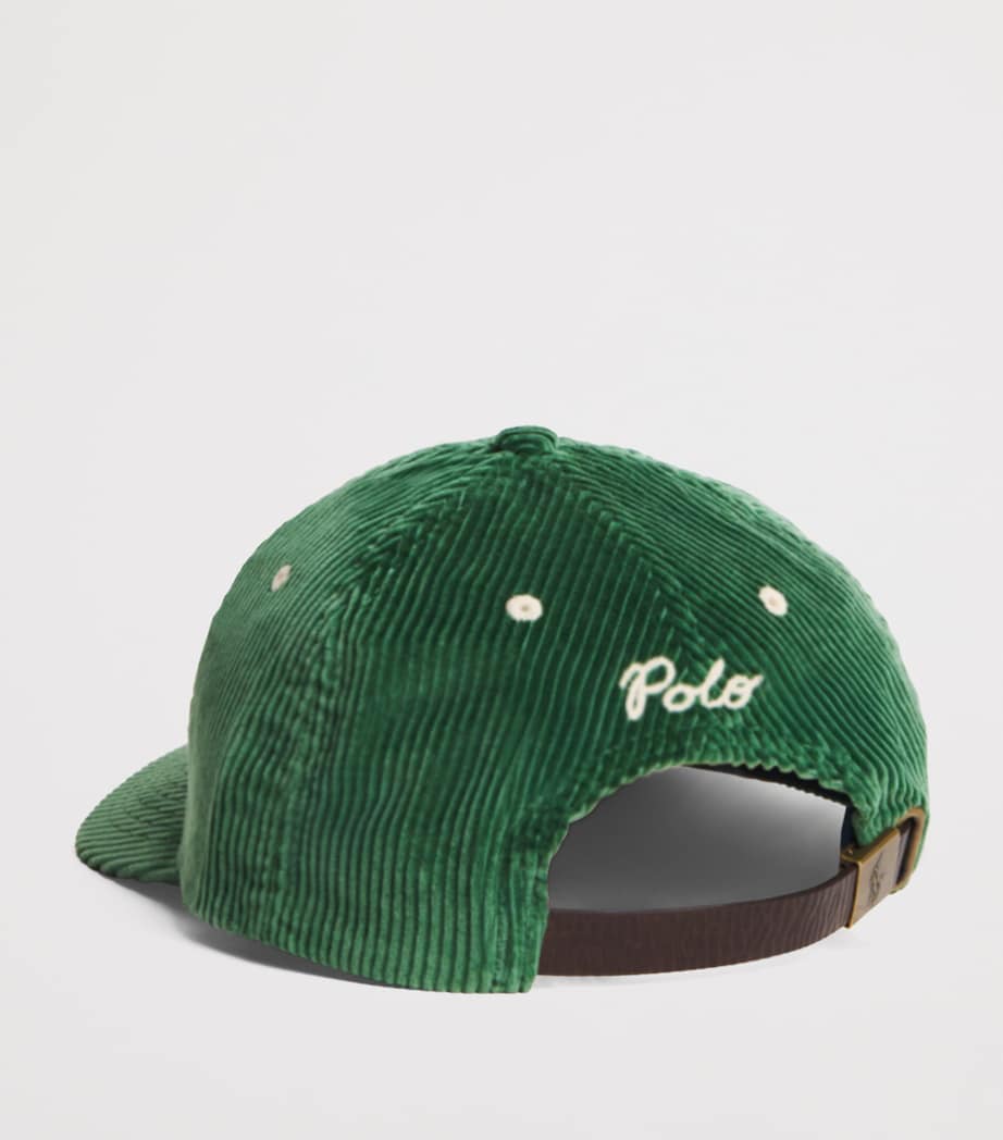 Cotton Corduroy NY-Patch Baseball Cap GREEN Image 2