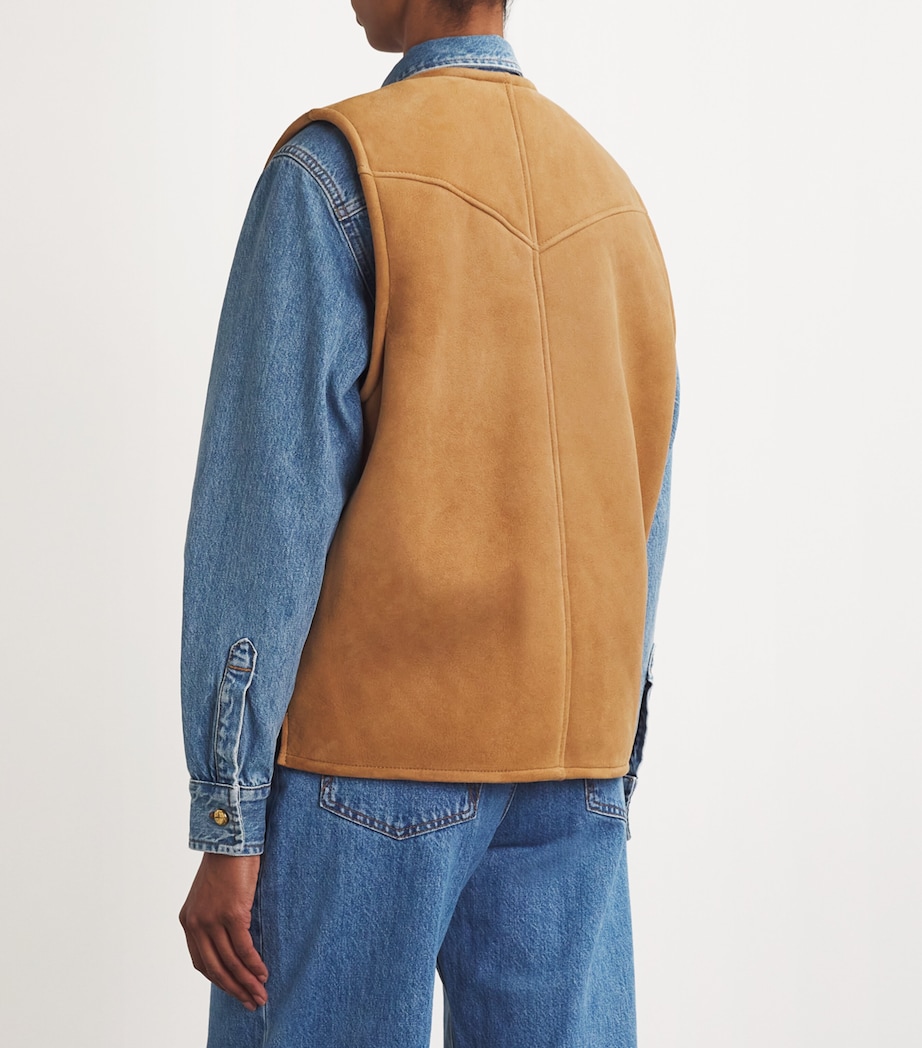 Shearling Tatoosh Gilet 0001 CAMEL Image 4