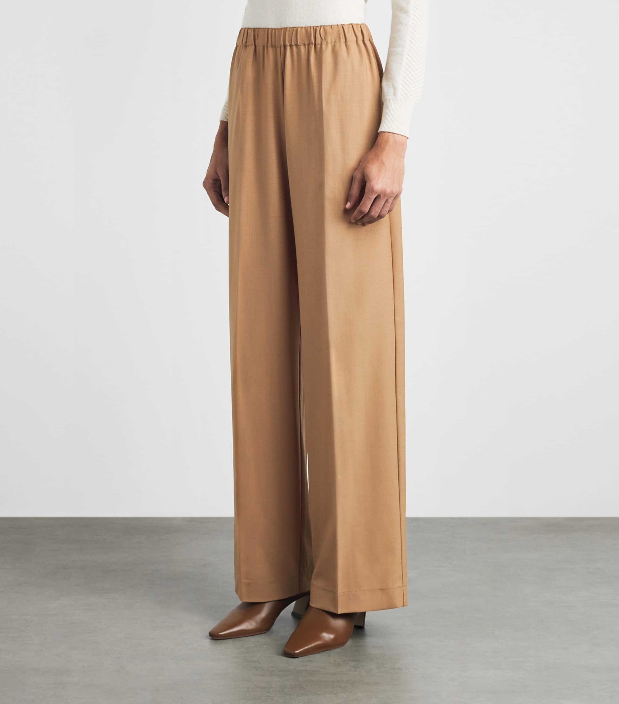 Fabiana Filippi Womens Wool-Blend Wide-Leg Trousers Vimini Image 4