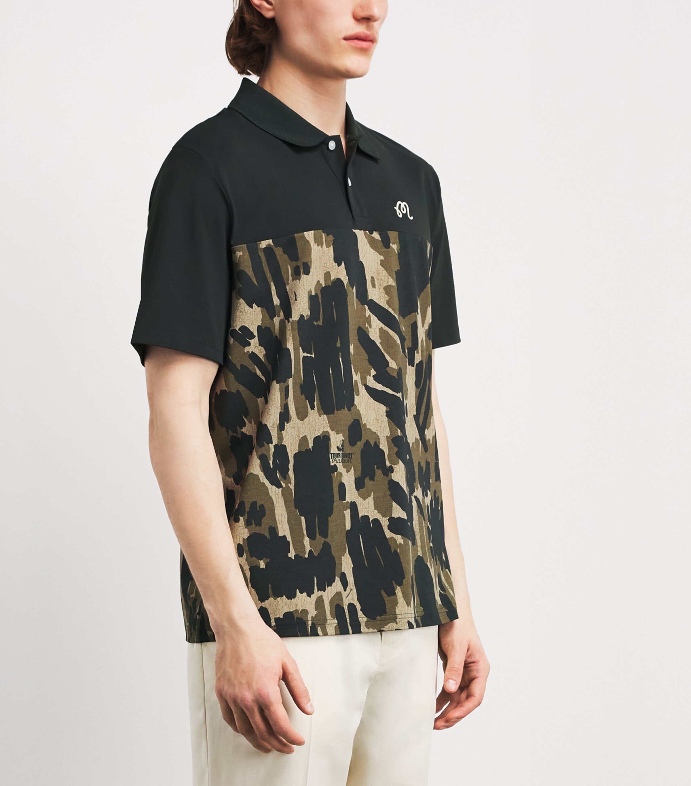 Malbon Mens Tour Divot Camo Polo Shirt Bark Camo Image 4