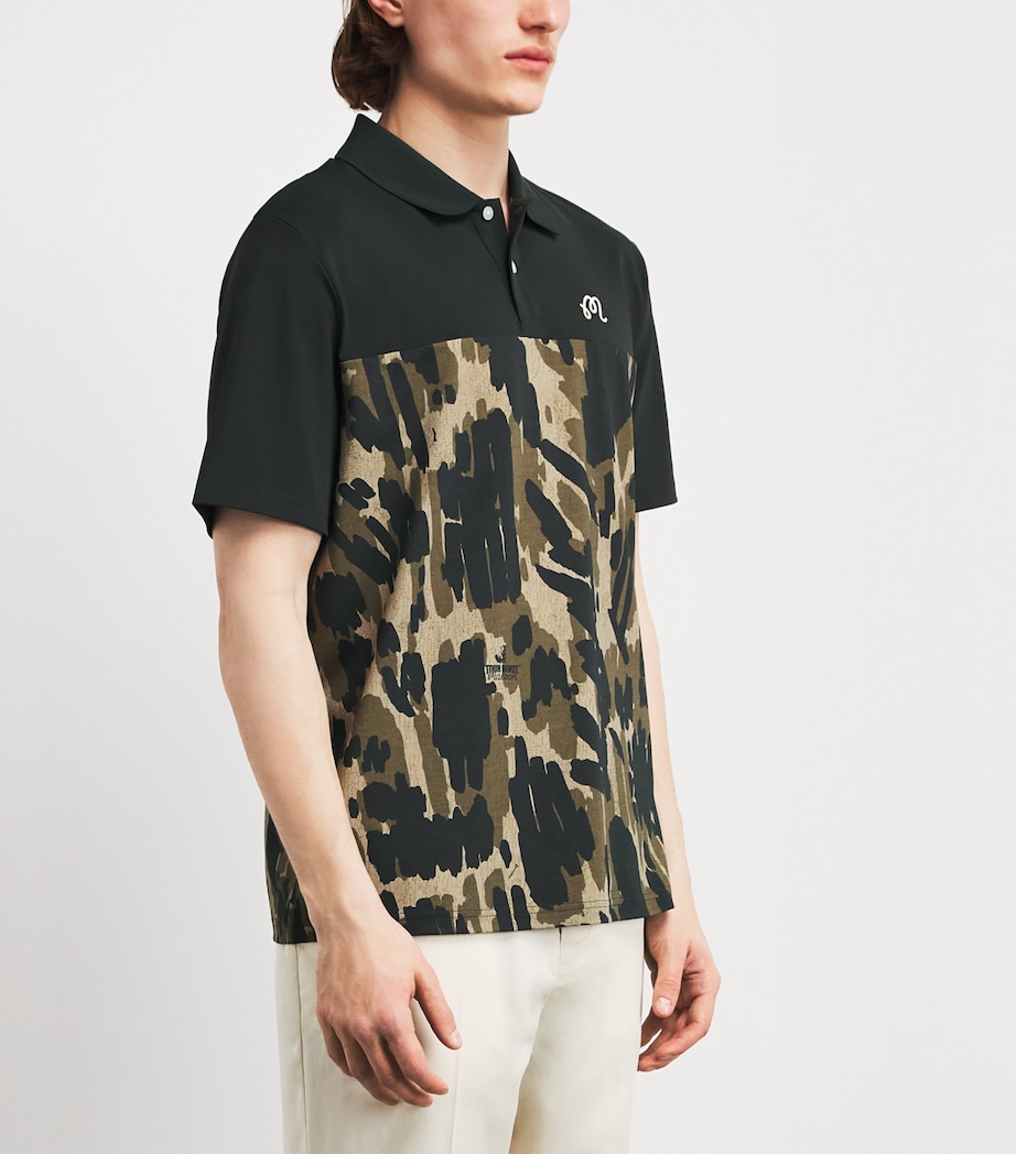 Malbon Mens Tour Divot Camo Polo Shirt Bark Camo Image 4