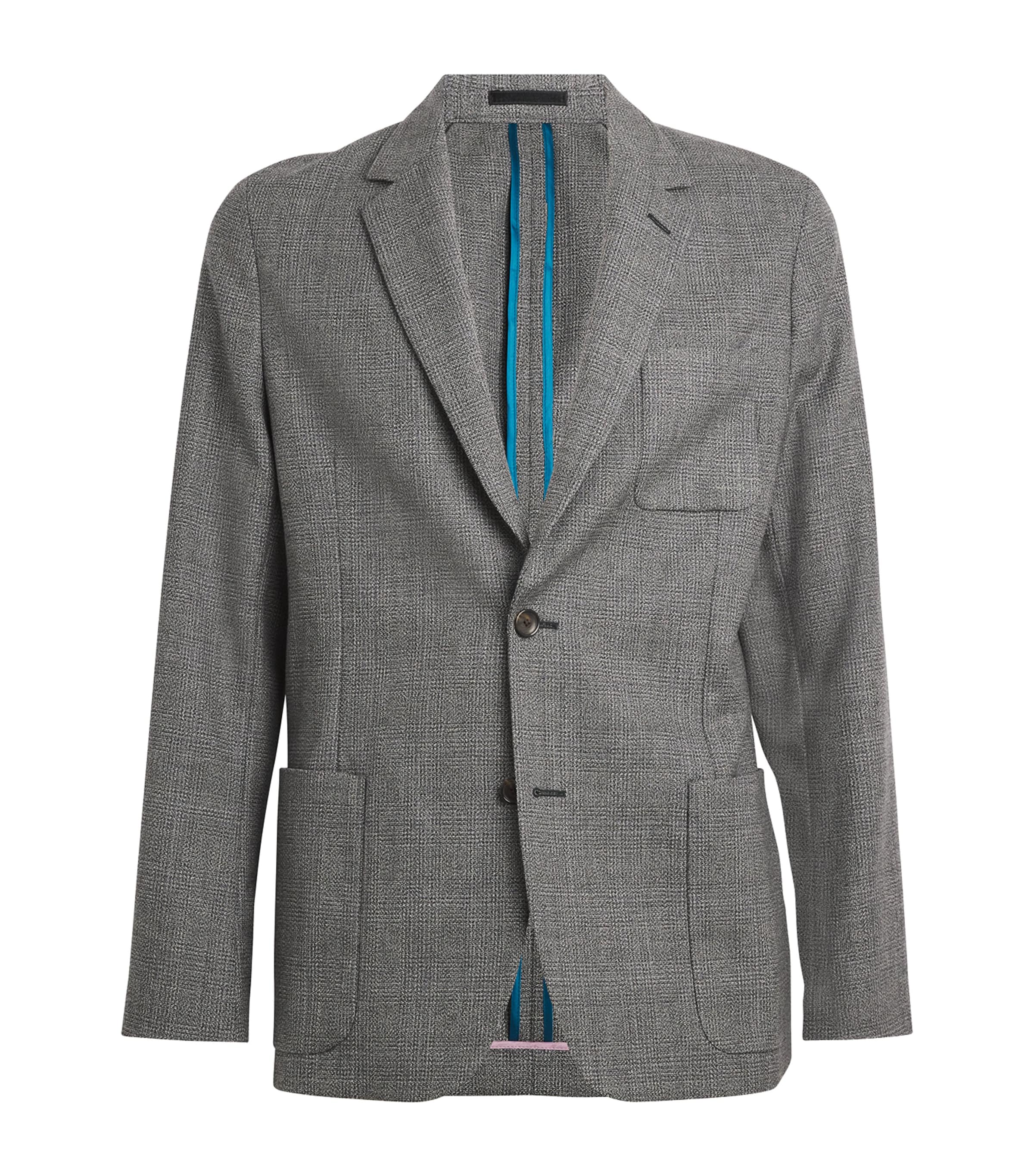 Shop Paul Smith Wool Check Blazer In Grey