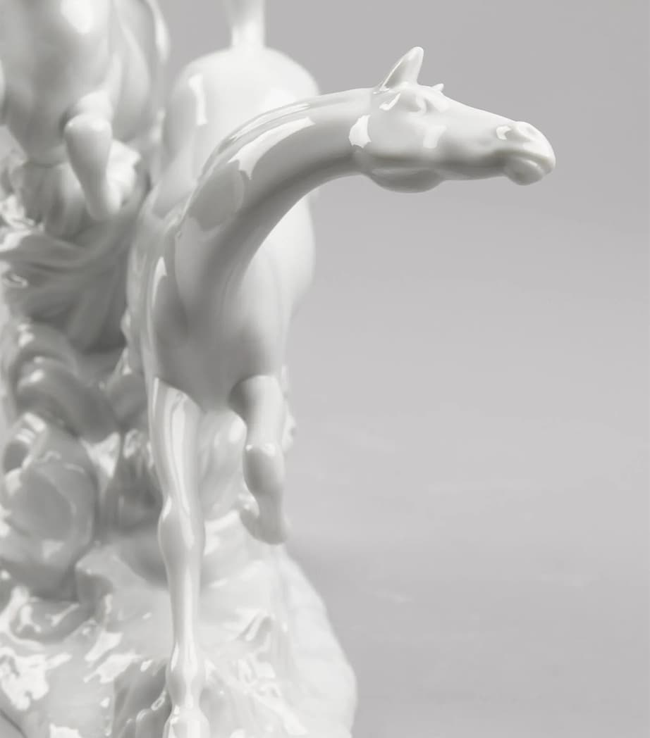 Porcelain Horses Galloping Figurine WHITE Image 4
