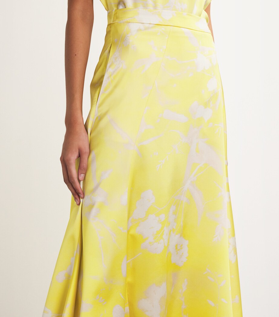 Fabiana Filippi Womens Silk Floral Midi Skirt Cedro Image 6