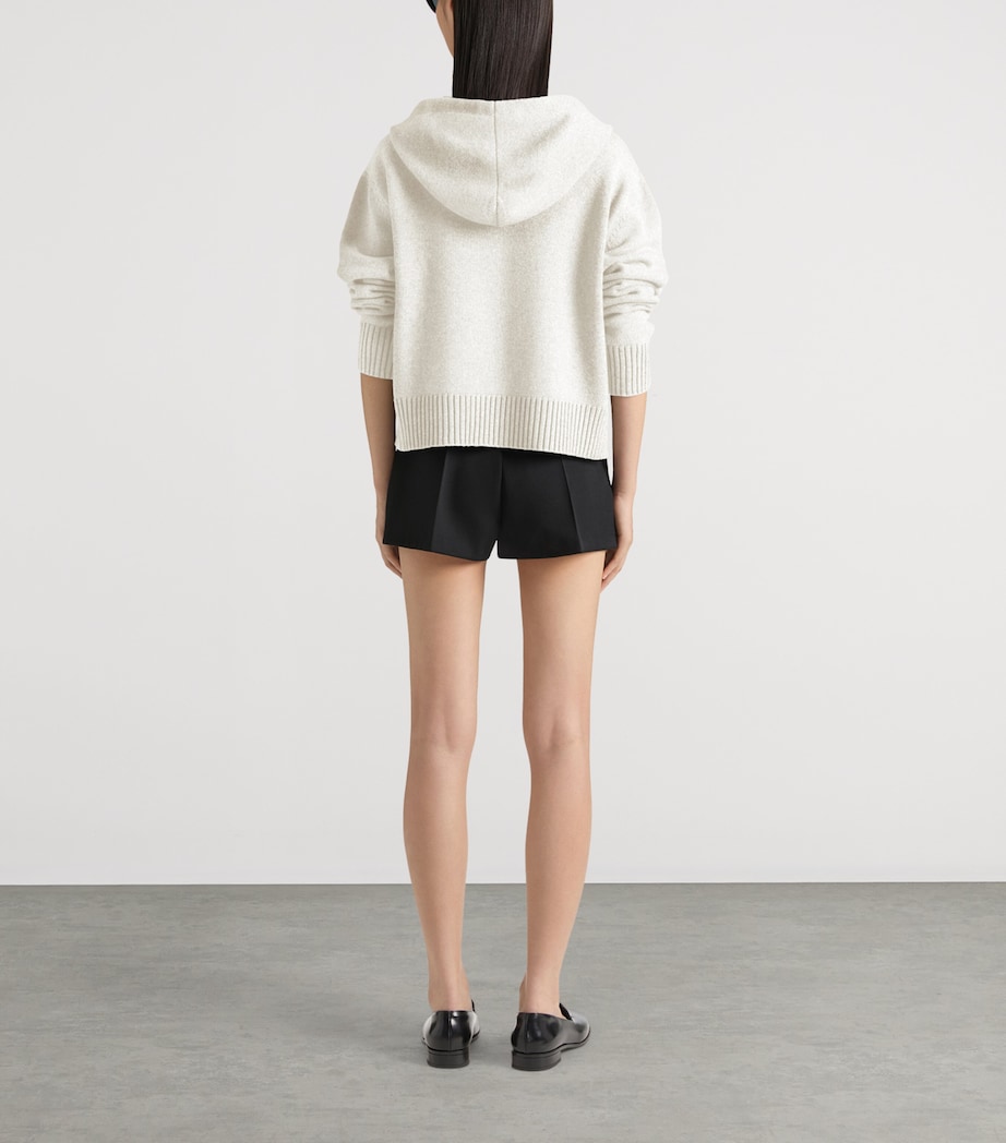 Givenchy Womens Wool-Cashmere Zip-Up Hoodie Ivory Image 3