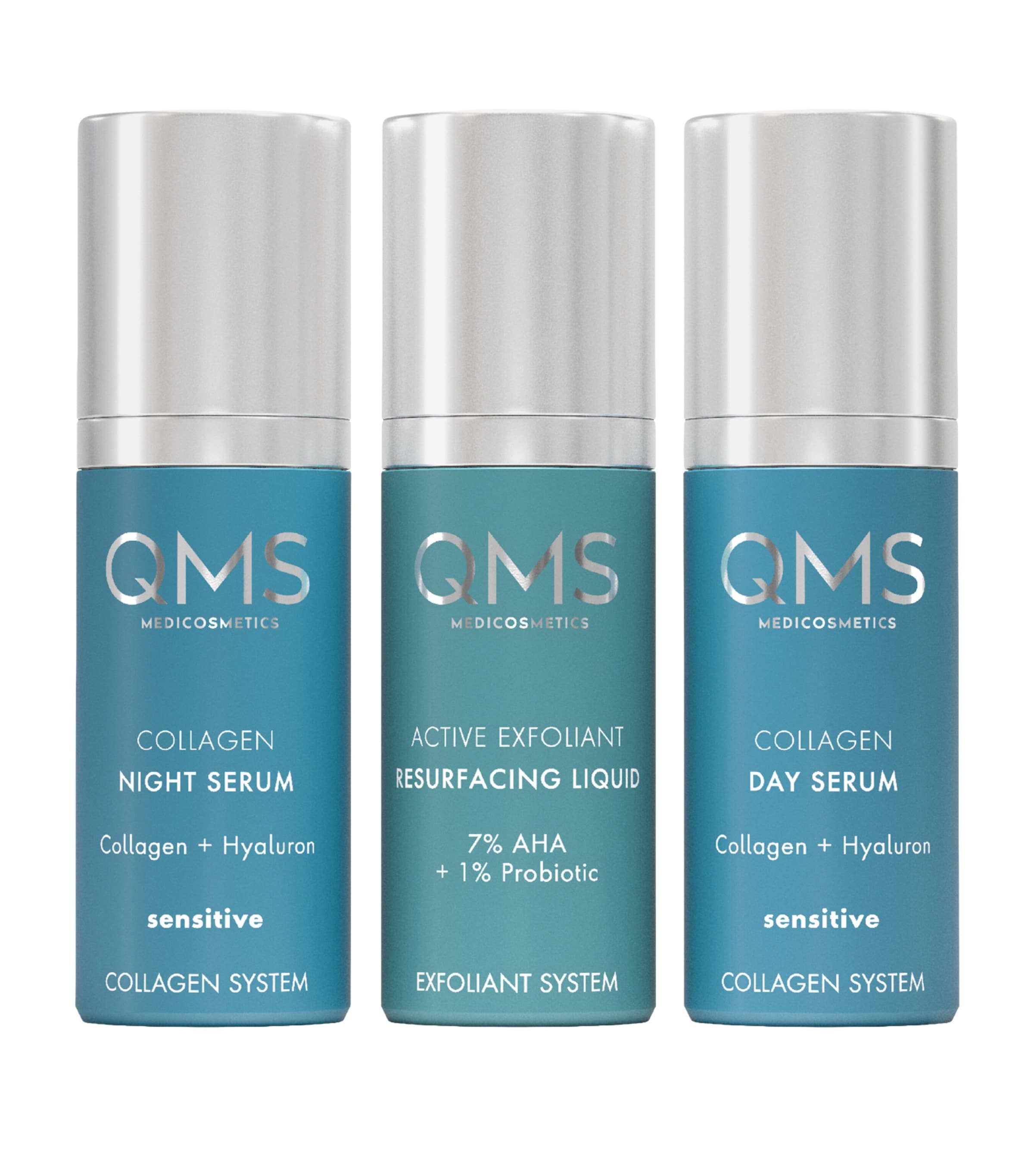QMS Day & Night 3-Step Core Routine Sensitive Set (3 x 30ml)