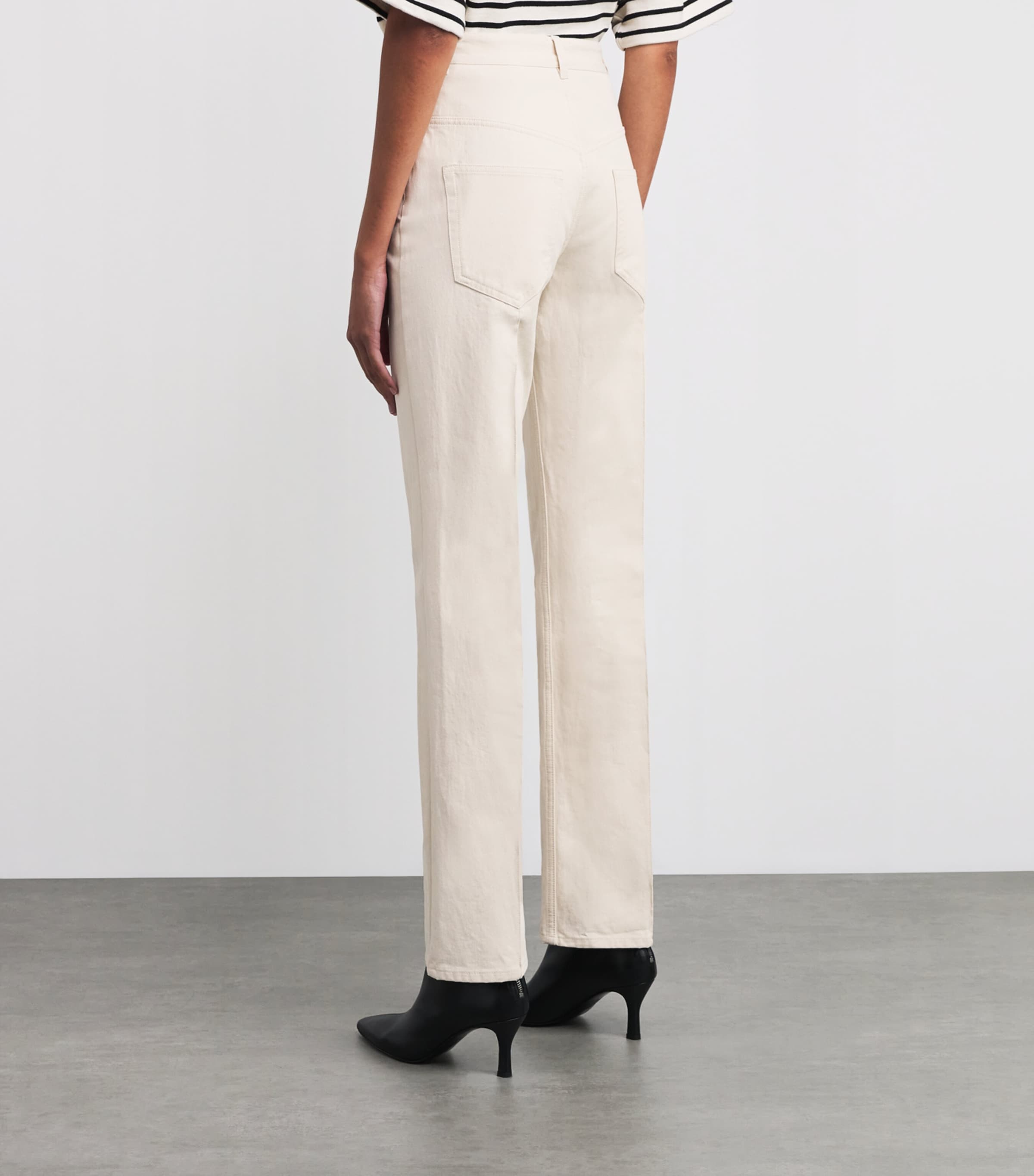 Isabel Marant Womens Lirokae Straight Jeans Ecru Image 4