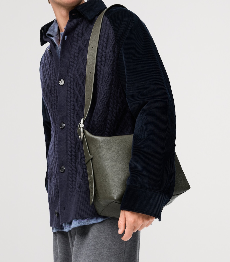 Leather Loop Shoulder Bag DARK KHAKI Image 2