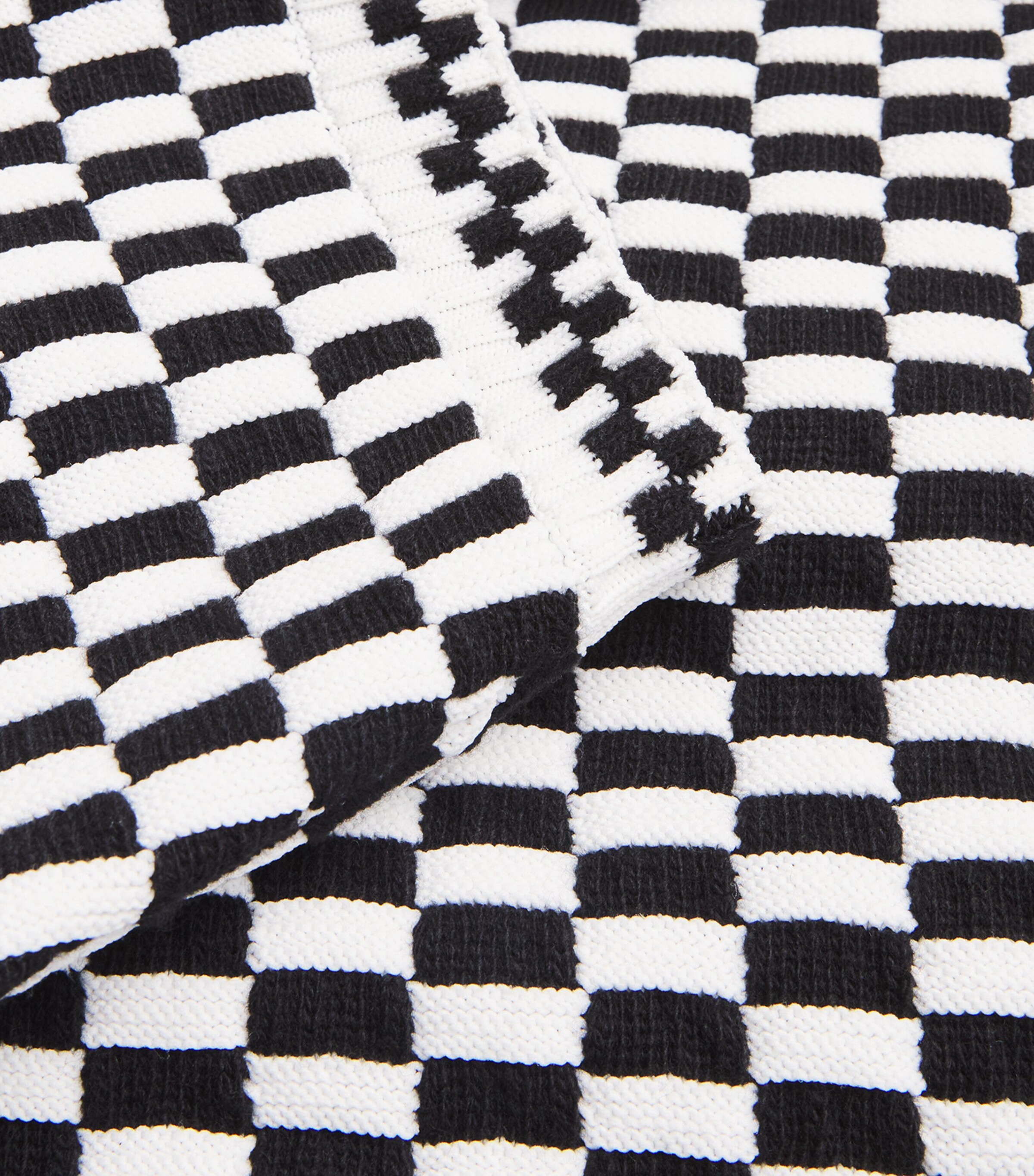 AMIRI Mens Mohair Checkerboard Polo Shirt Black Image 5