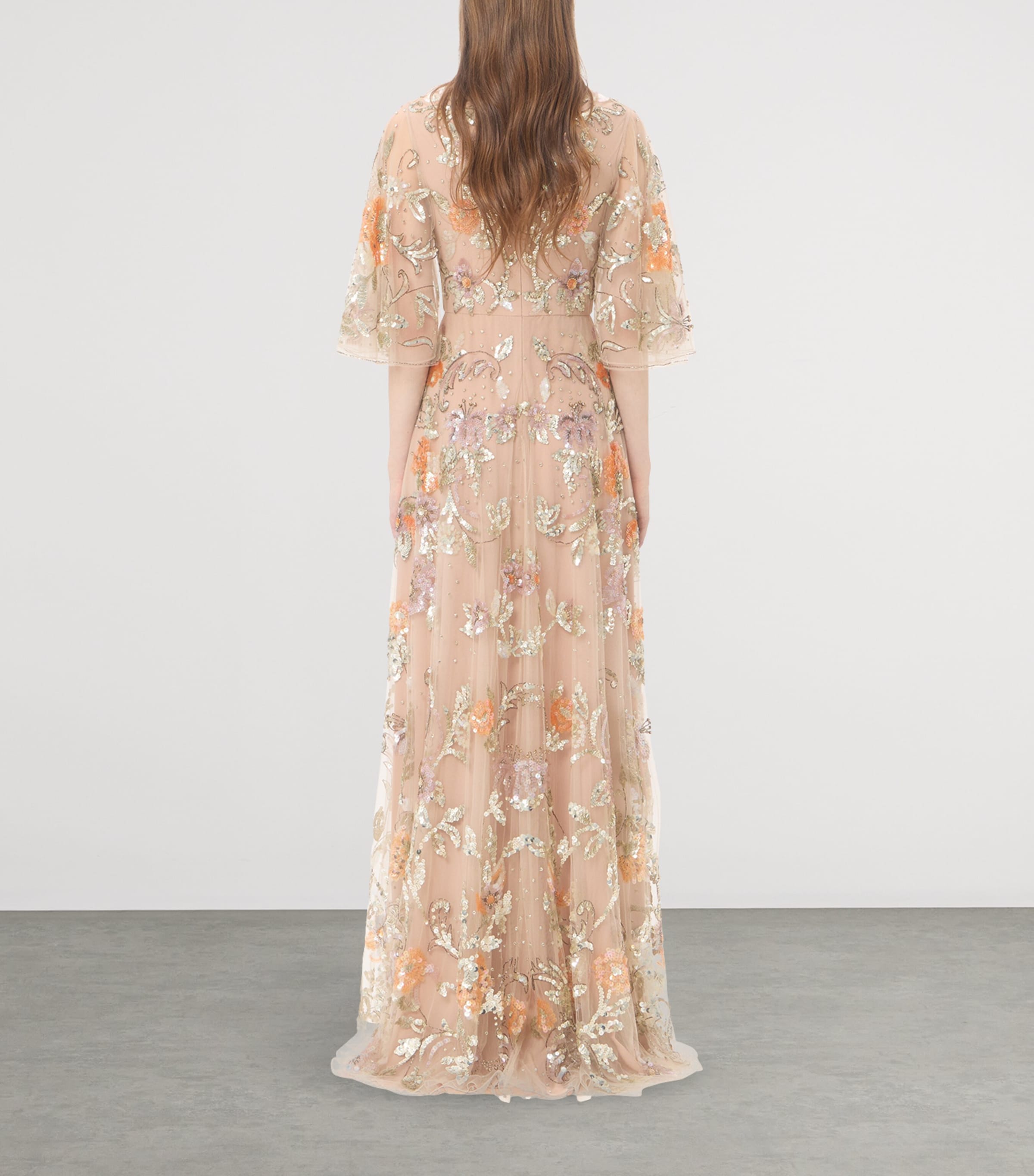 Valentino Womens Tulle Embellished Sequin Gown Image 4