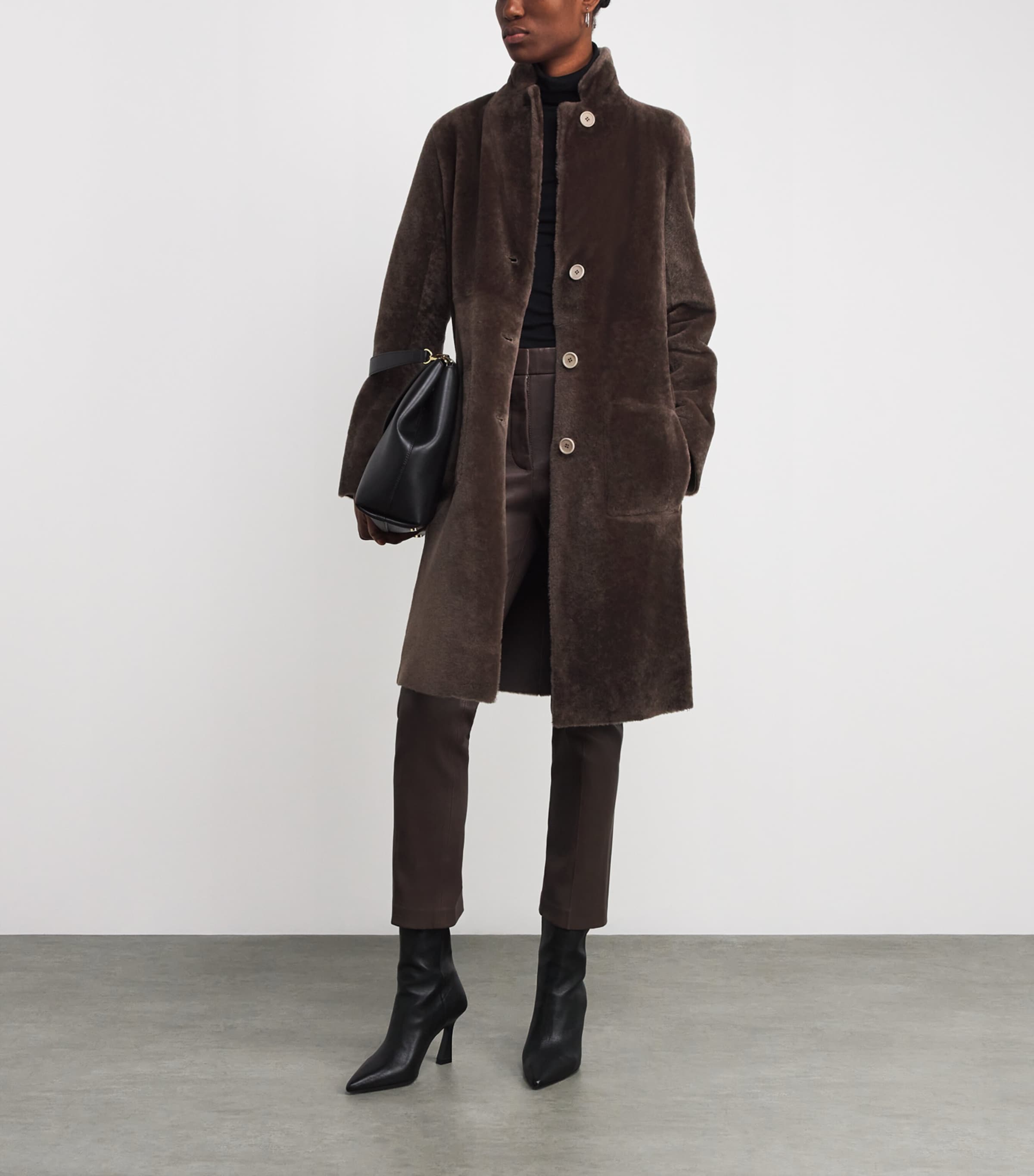 Shearling Reversible Britanny Coat MUSHROOM Image 2