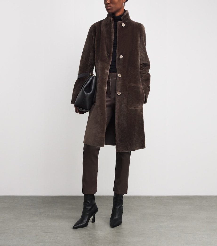 Shearling Reversible Britanny Coat MUSHROOM Image 2